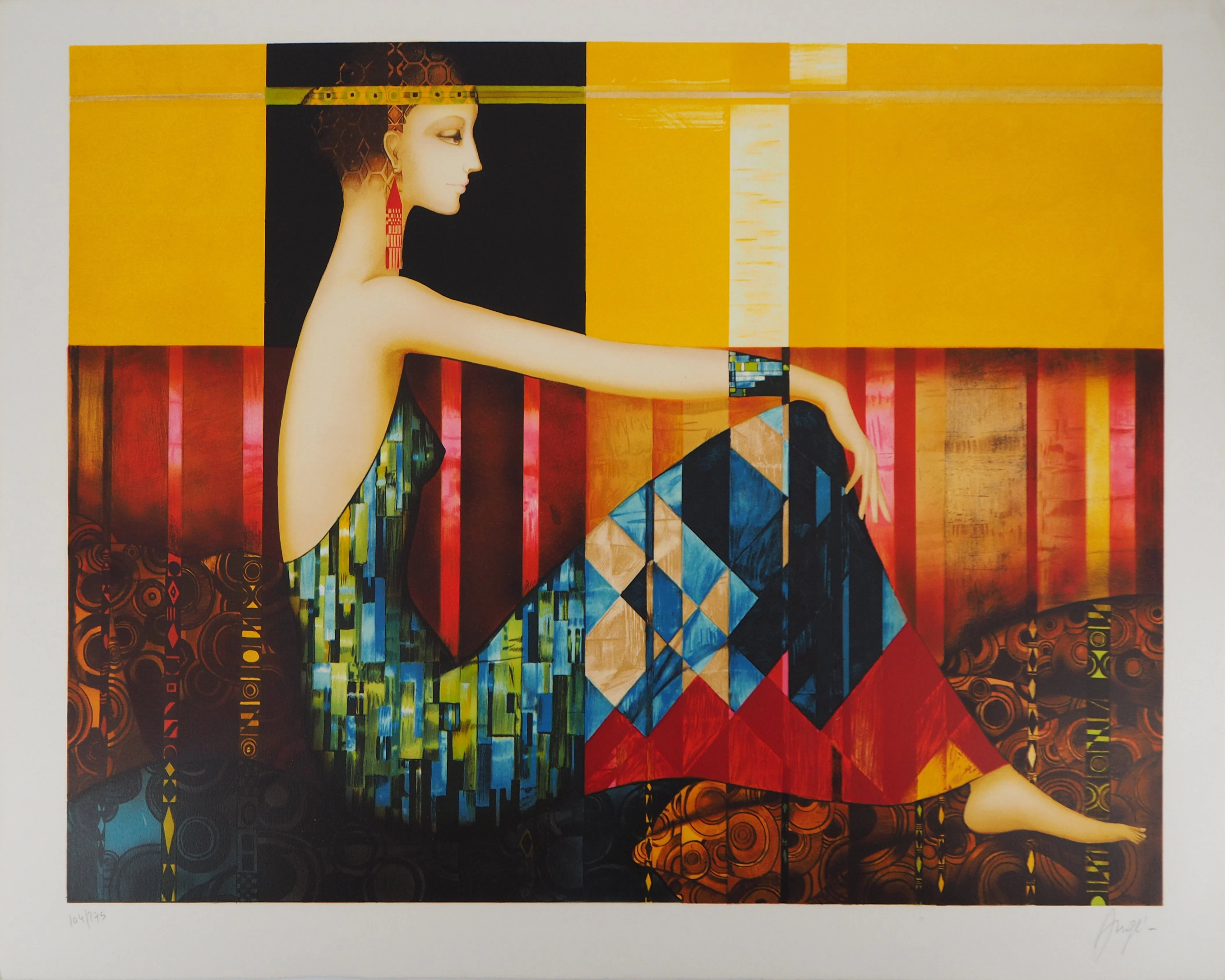 Philippe AUGE : Hommage à Klimt, Lithographie originale signée