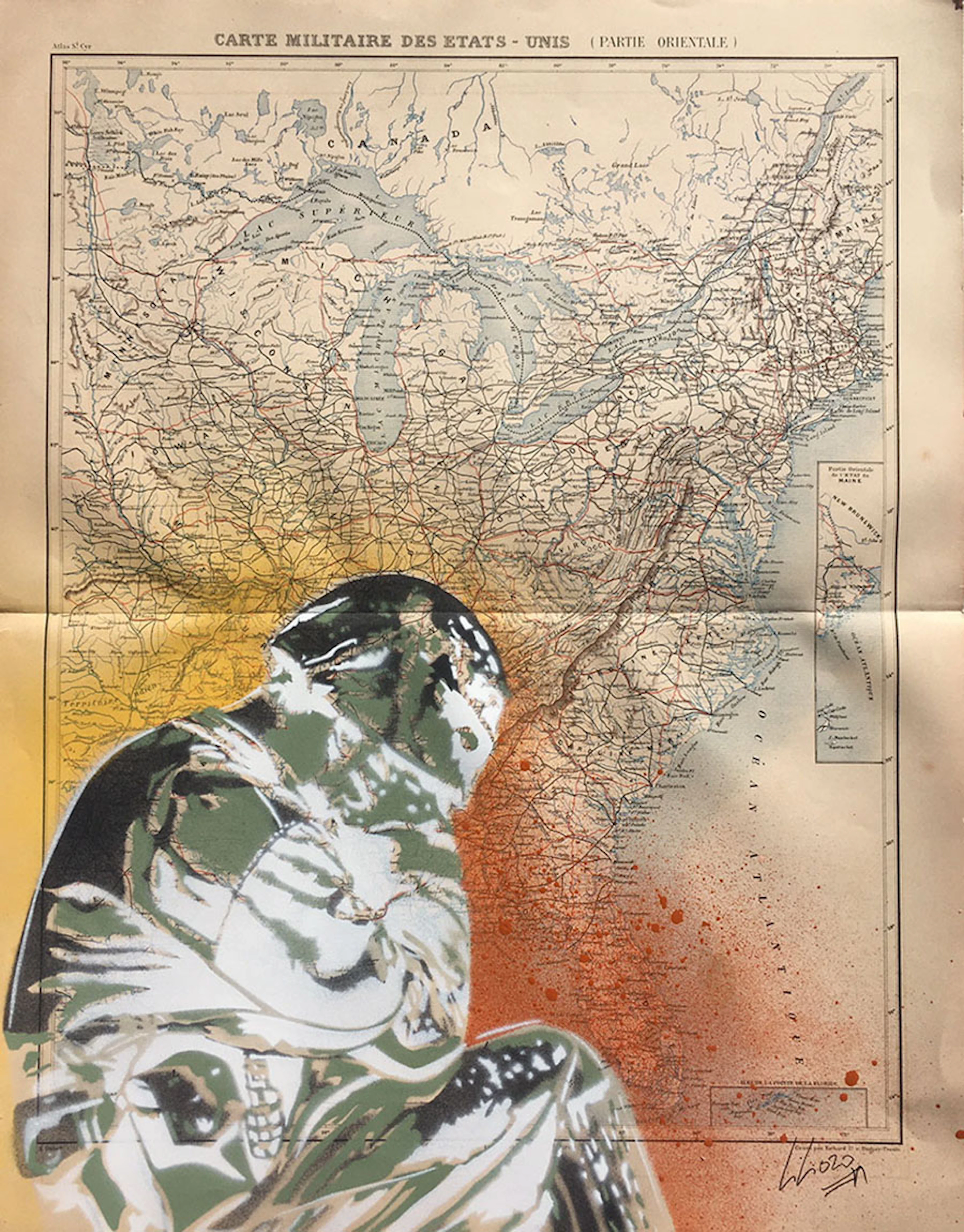 Christophe STOUVENEL - US Army, 2020 - Pochoir