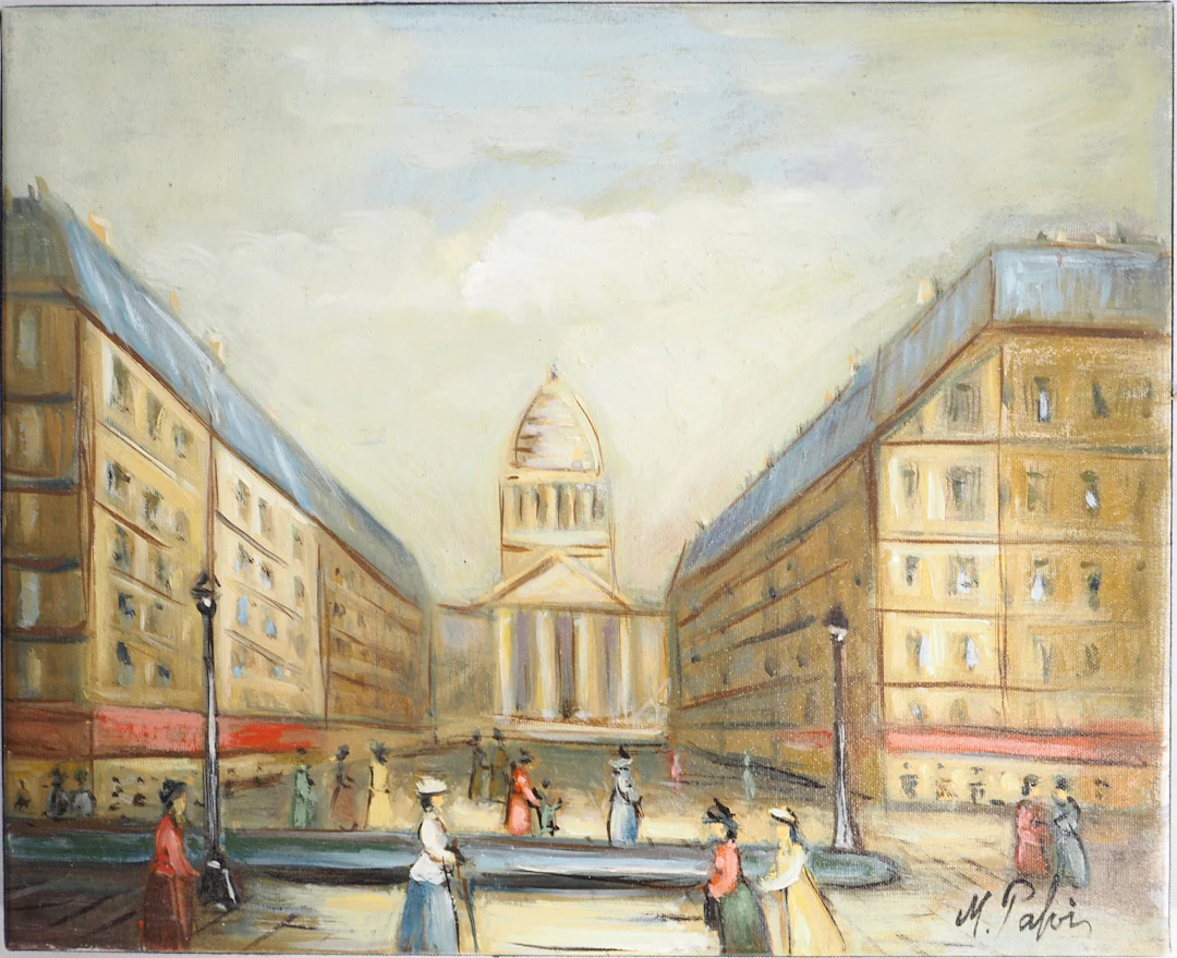 Michel PABOIS - Paris : place du Panthéon - Huile sur toile originale signée