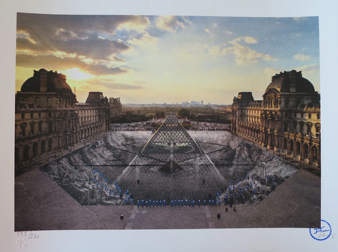 JR - JR au Louvre, 29 Mars 2019, Paris, France (18h08) - Lithographie