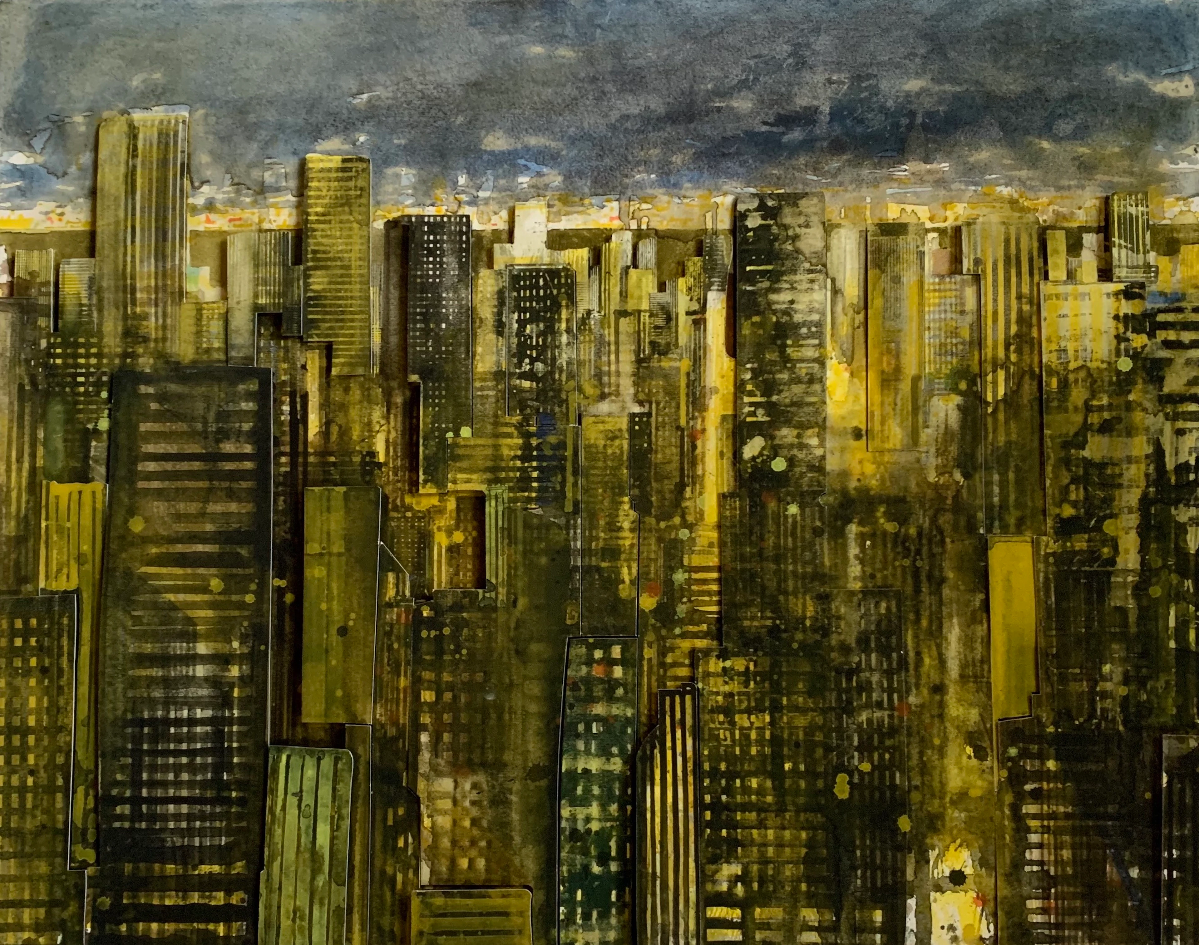 Gottfried SALZMANN - New York at Night 3D, 2014 - Sérigraphie signée au crayon