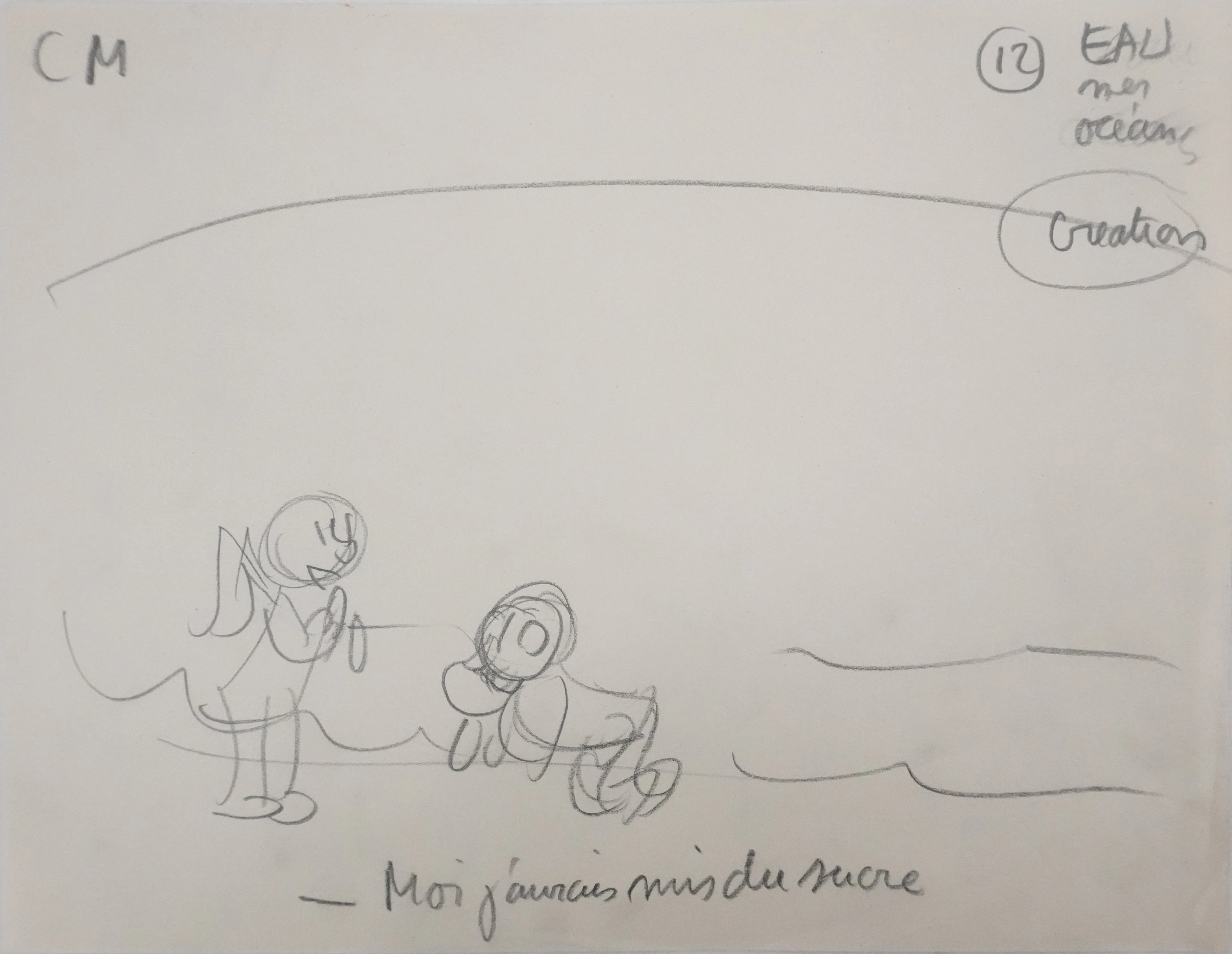 Jean EFFEL : J'aurai mis du sucre, Dessin préparatoire original