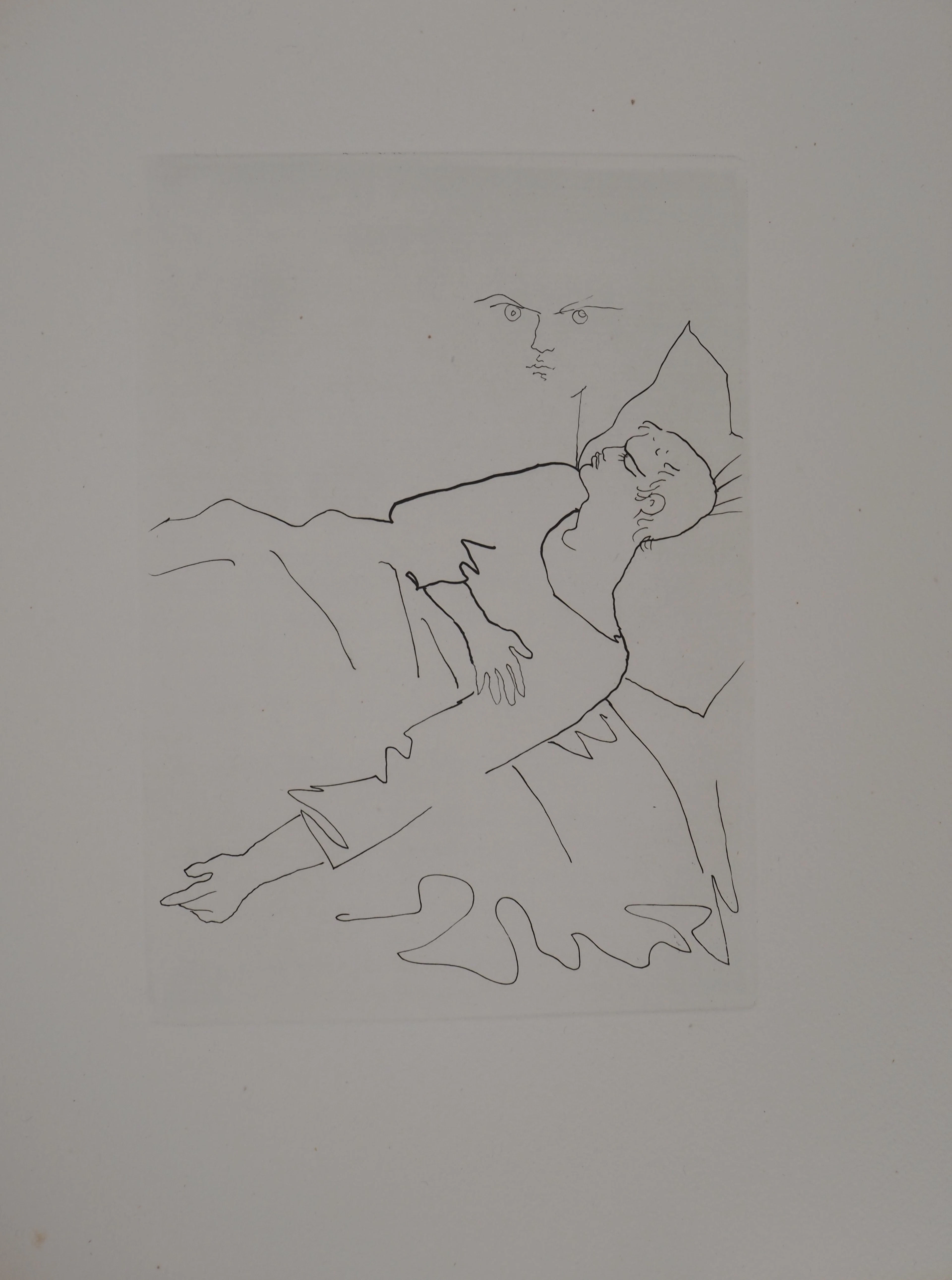 Jean COCTEAU : Le bal du comte d'Orgel, Solitude et rêveries, gravure originale