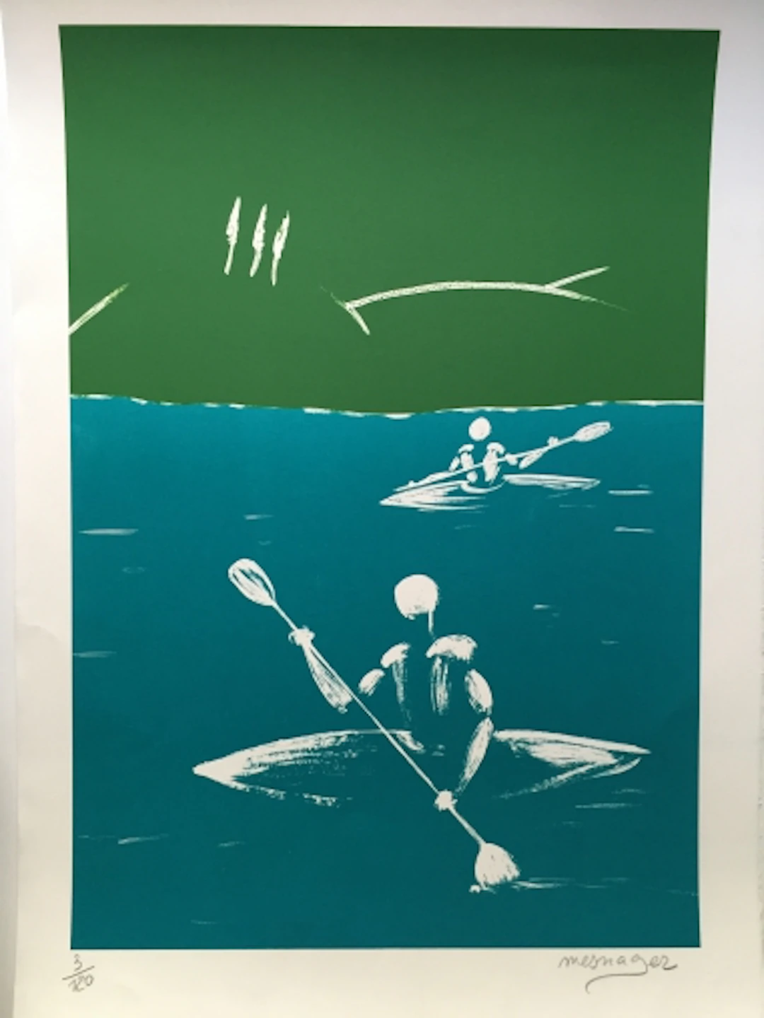 Jérôme MESNAGER - Kayak, 2014 - Lithographie signée