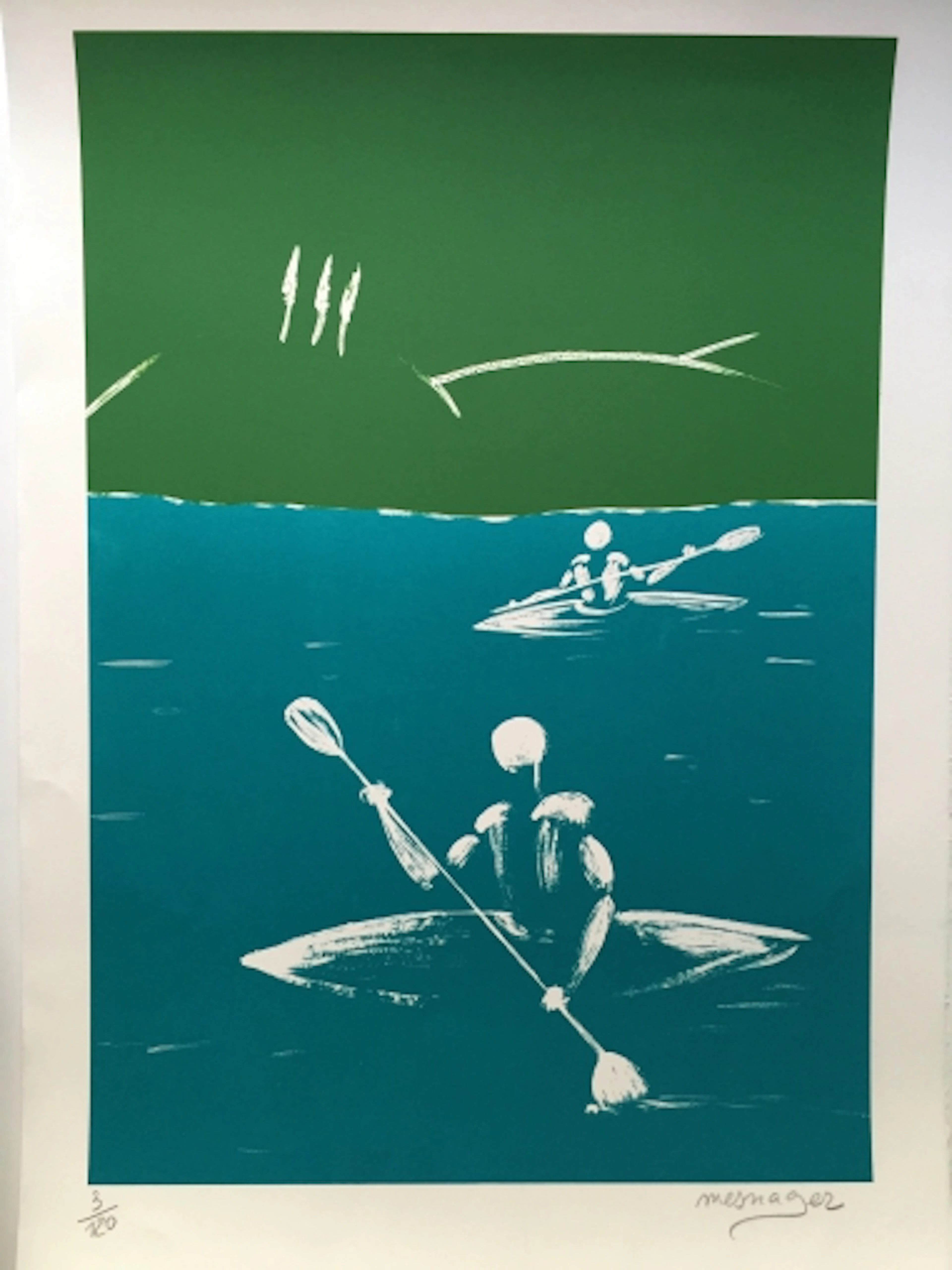 Jérôme MESNAGER - Kayak, 2014 - Lithographie signée