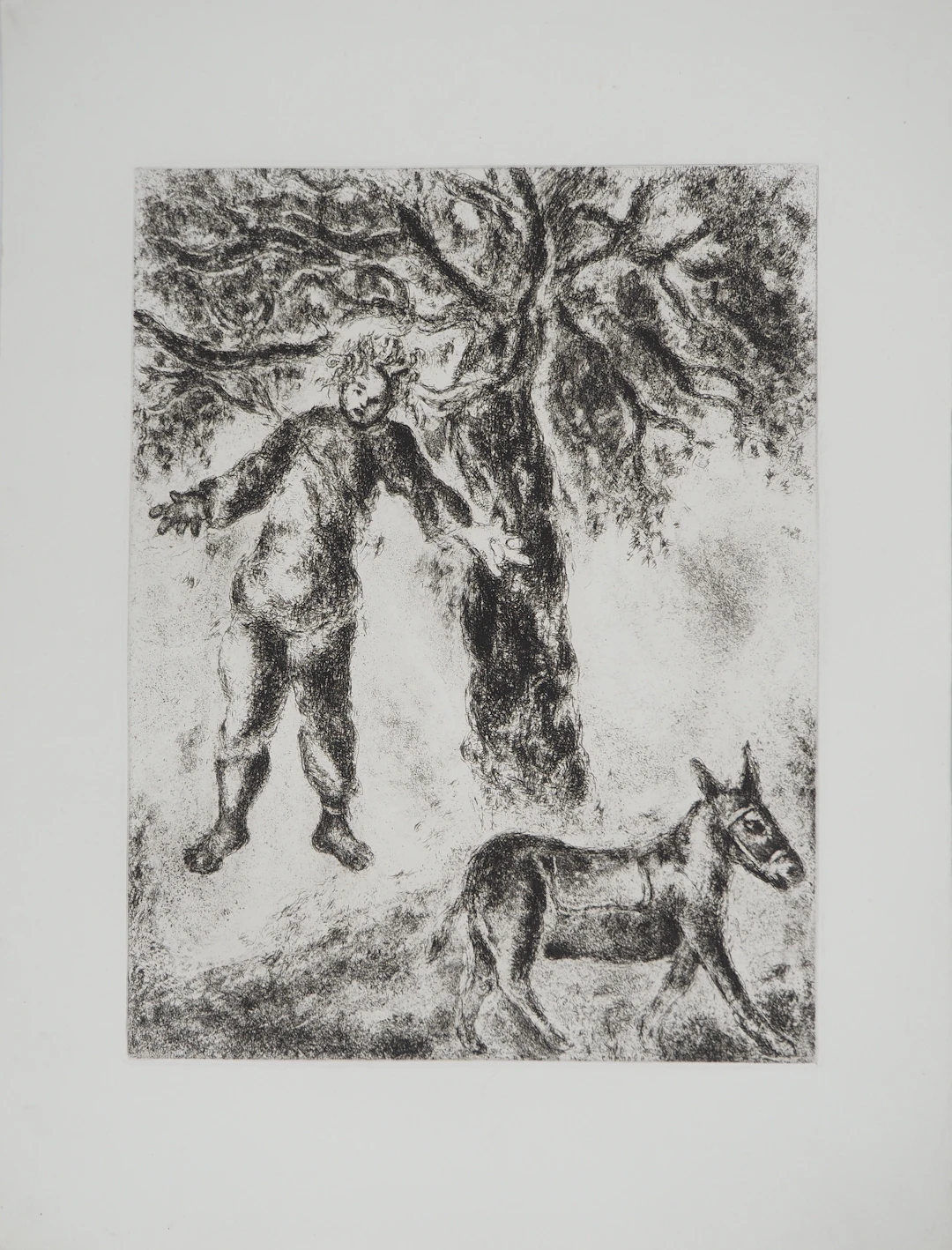 Marc CHAGALL : Fin d'Absalon, Gravure originale signée