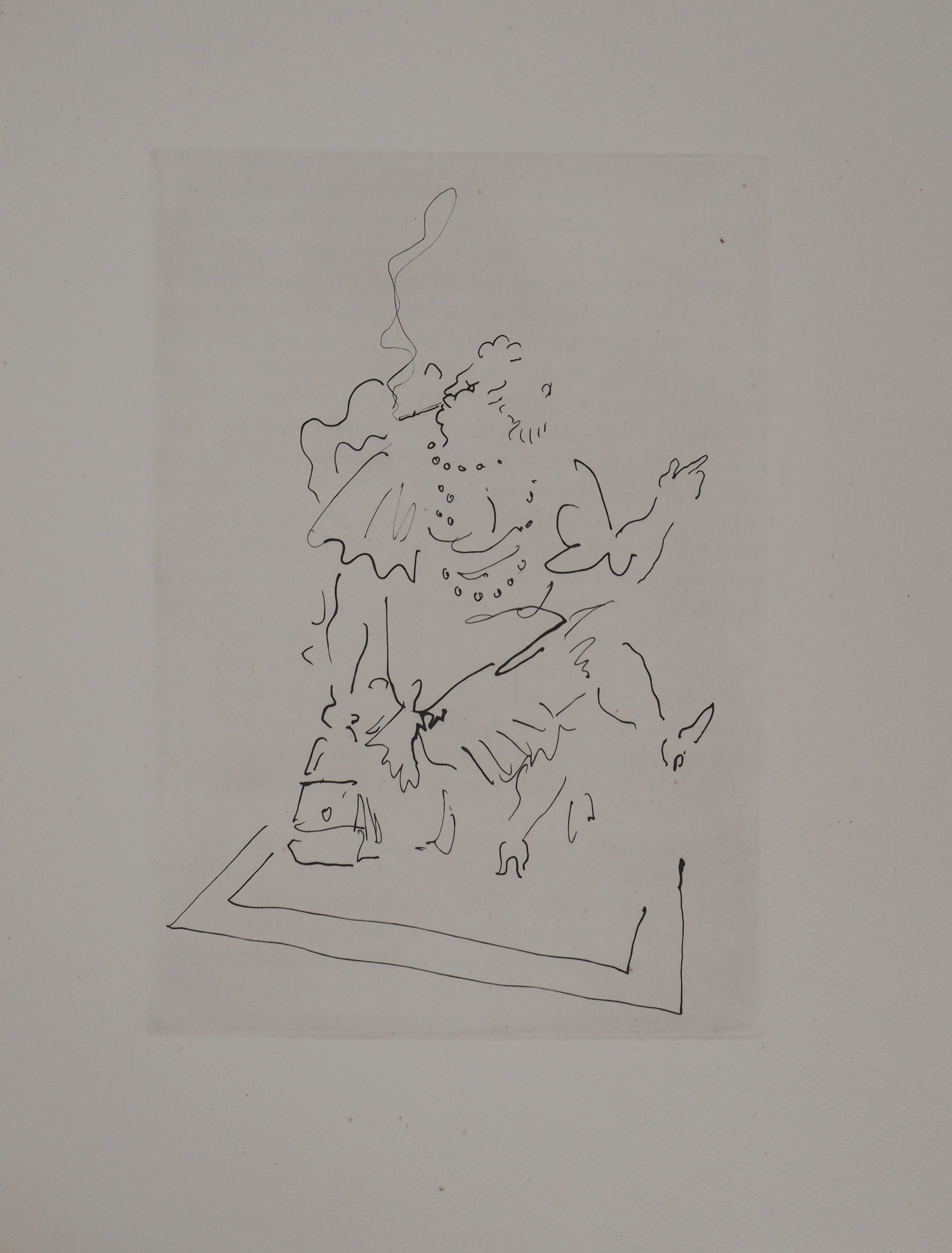 Jean COCTEAU : Le bal du comte d'Orgel, La commère, gravure originale