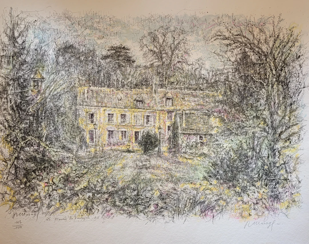 Roger MARAGE - Le Moulin de Vauboyen, 1983 - Lithographie signée au crayon