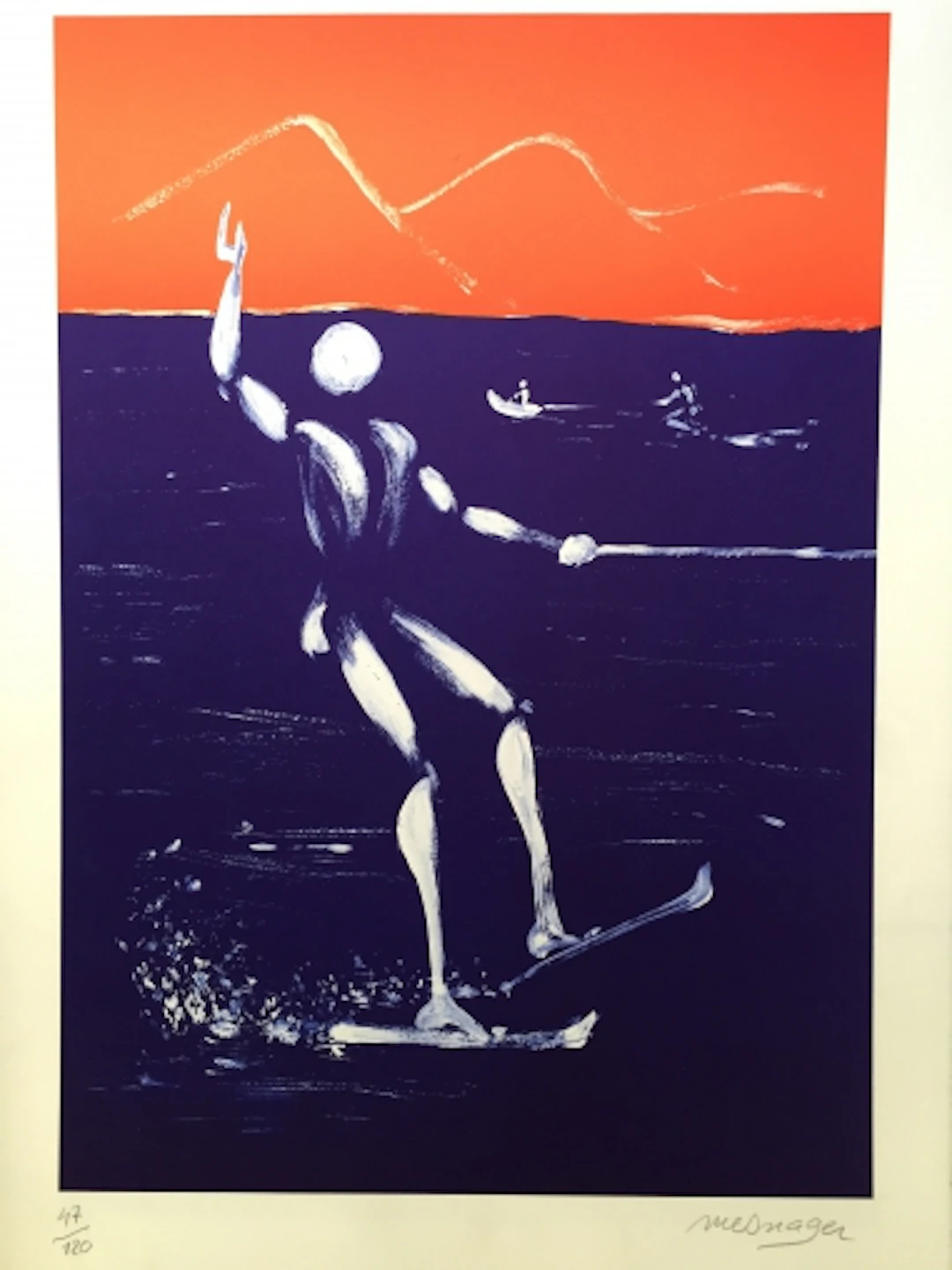 Jérôme MESNAGER - Ski nautique, 2014, Lithographie signée