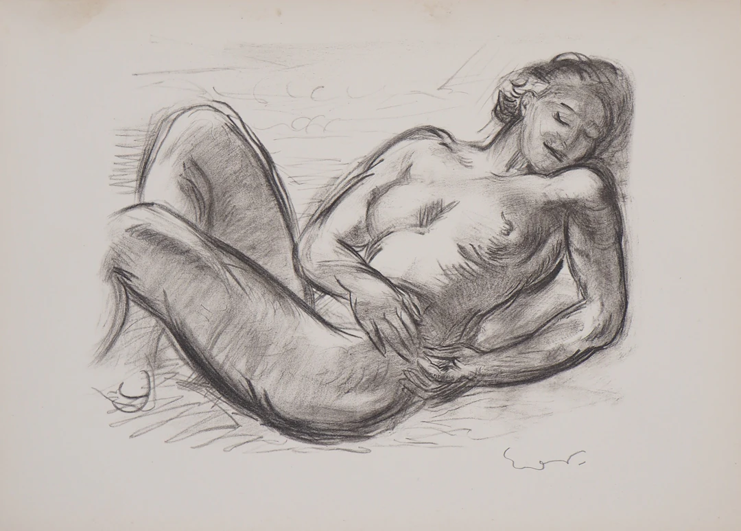 Emile Othon FRIESZ - Nu féminin : modèle endormie, 1949 - Lithographie