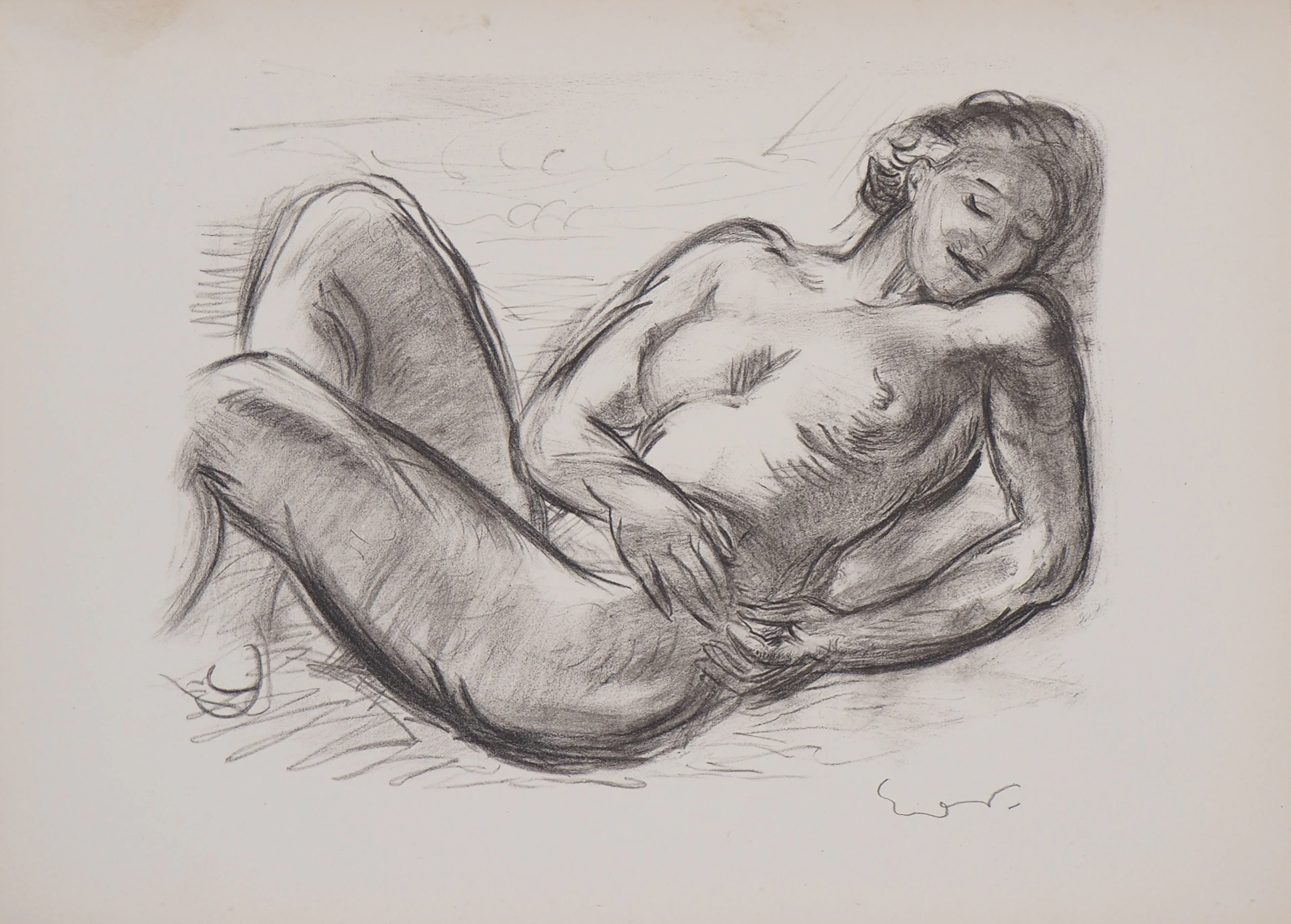 Emile Othon FRIESZ - Nu féminin : modèle endormie, 1949 - Lithographie