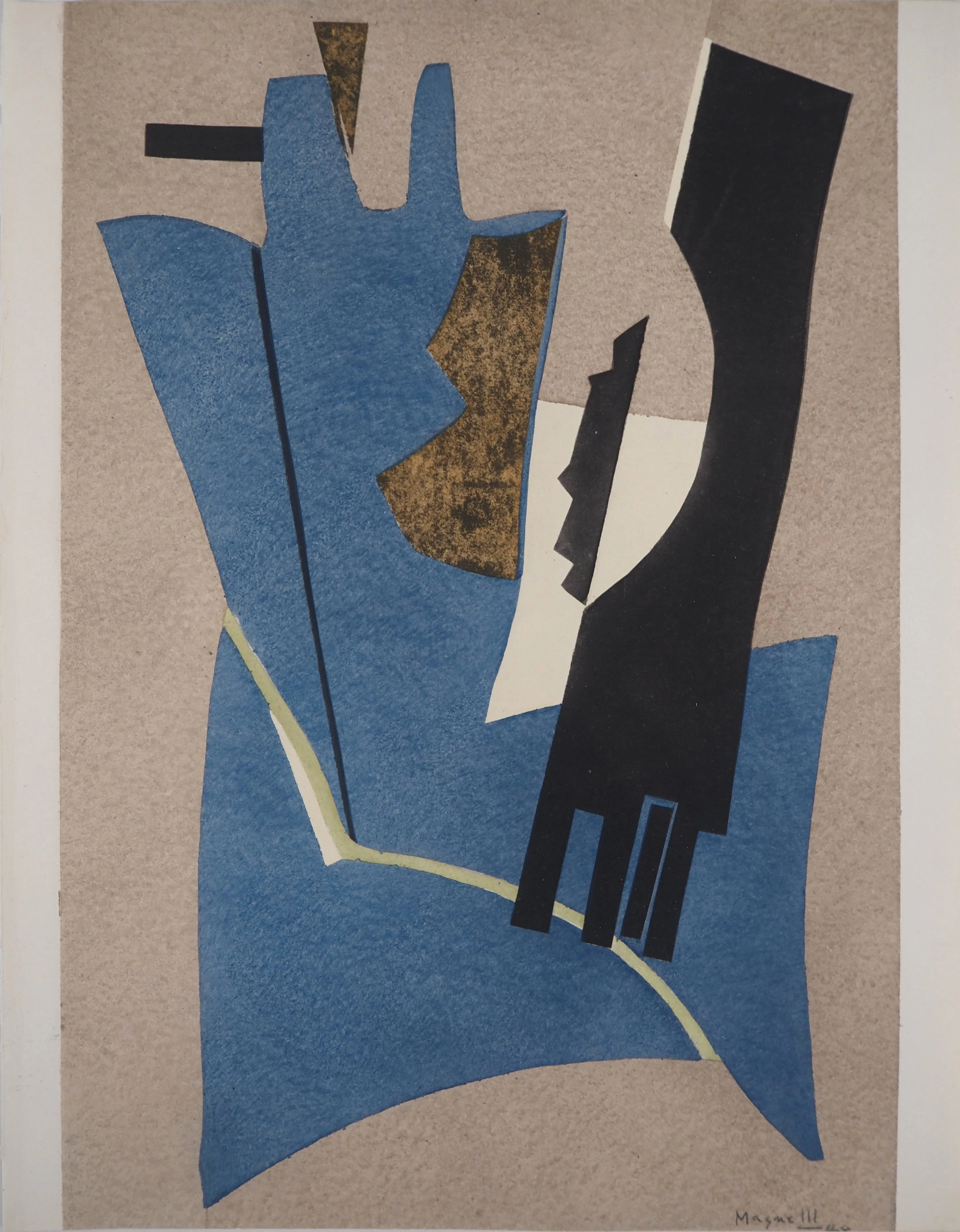Alberto MAGNELLI - Composition abstraite, 1956 - Lithographie signée