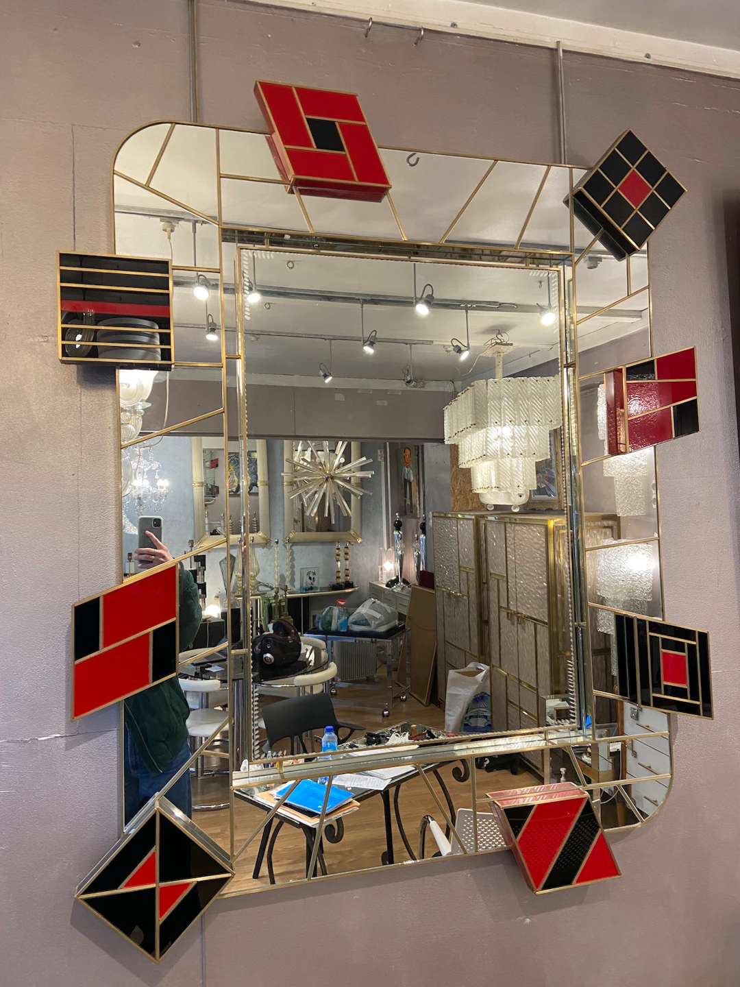 Martin Studio - Miroir noir et rouge, circa 2000