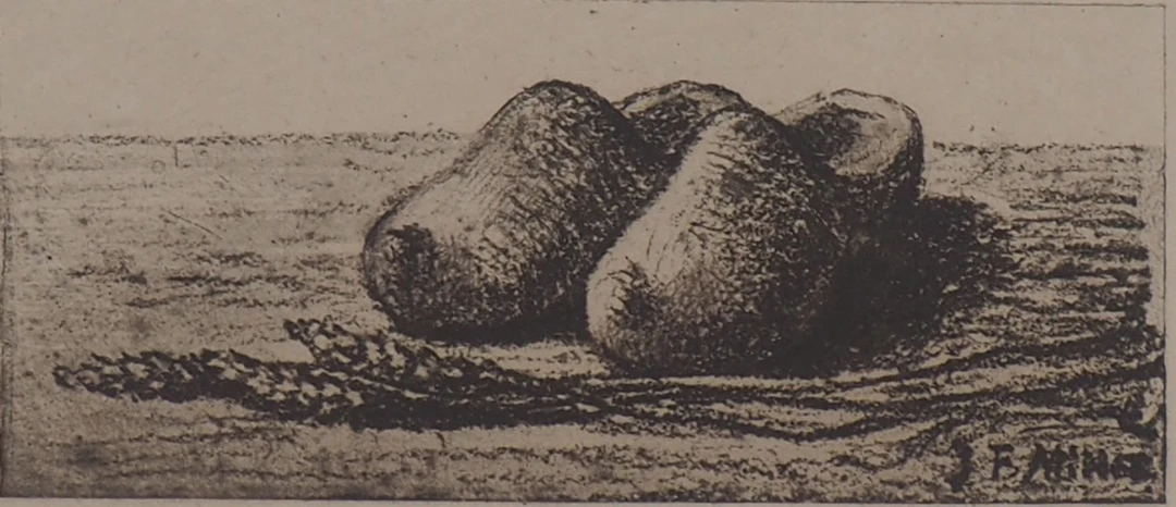 Jean-François Millet (d'après) - Les Sabots - Gravure signée