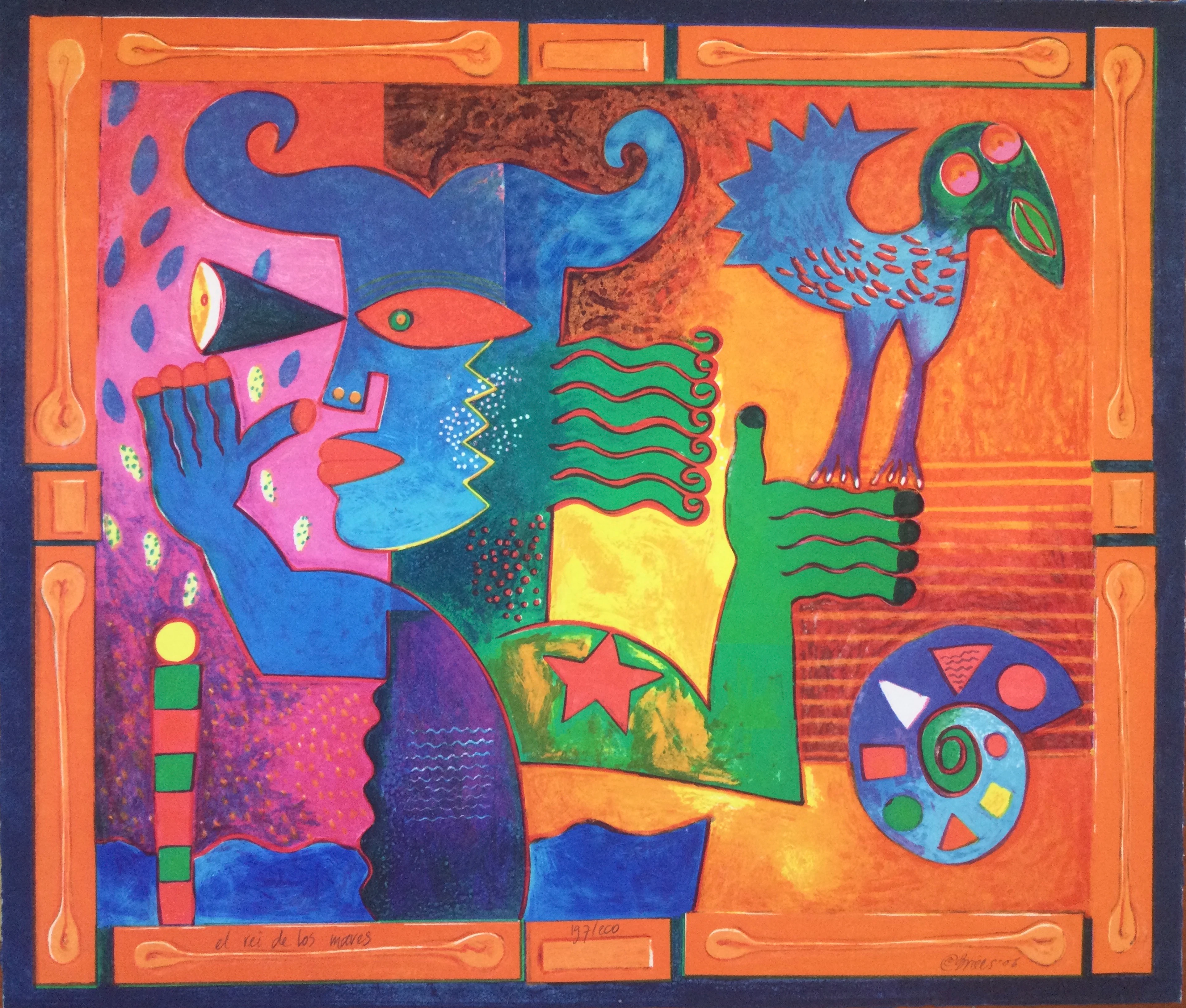 Clemens BRIELS - El rei de los mares ,1992 - Gravure au carborundum signé