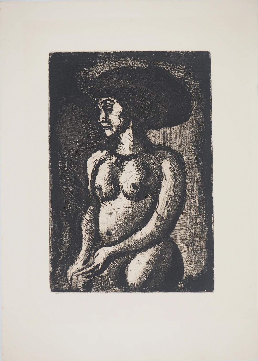 Georges ROUAULT - Nu sculptural, 1928 - Gravure originale signée