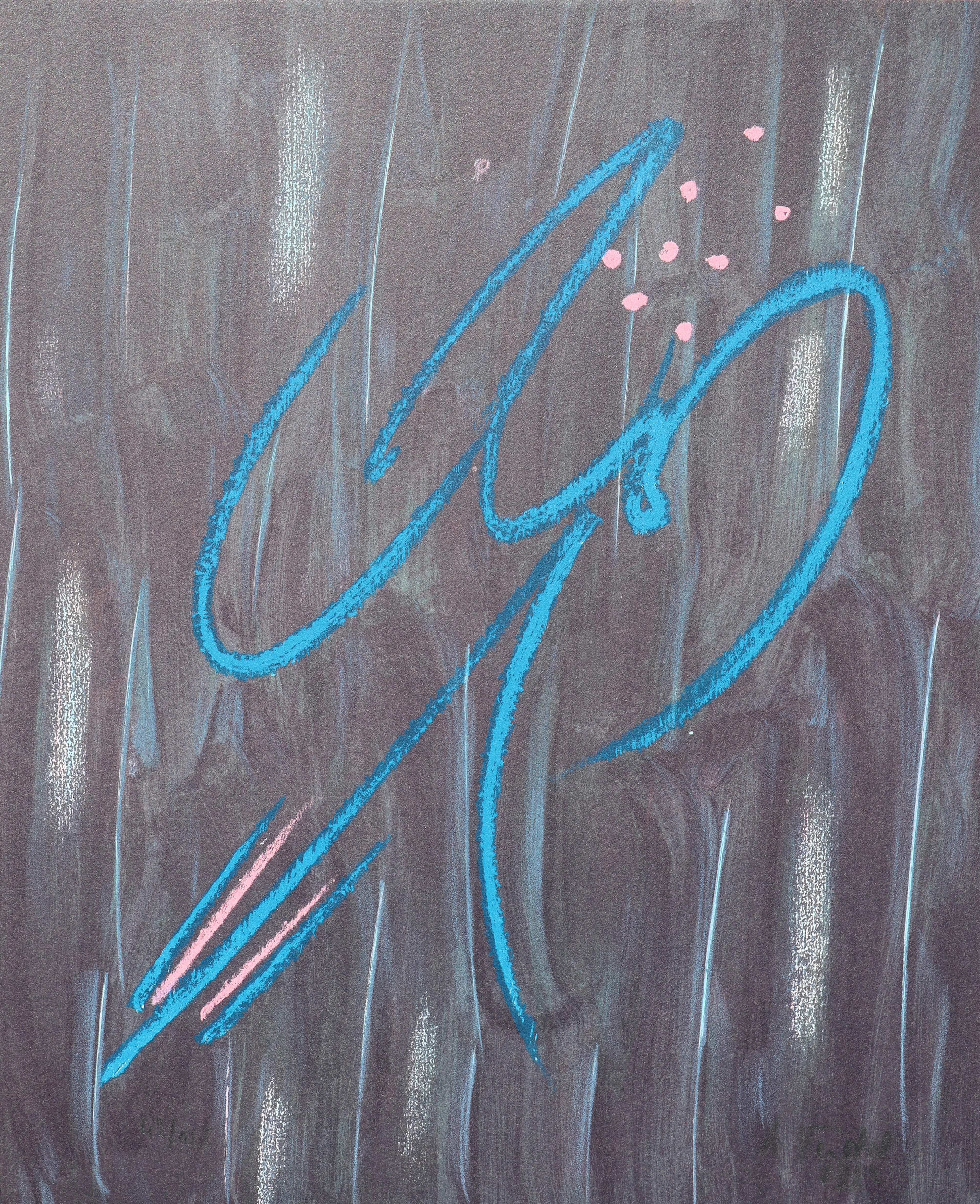 André VERDET : Le perroquet en noir, Lithographie originale signée