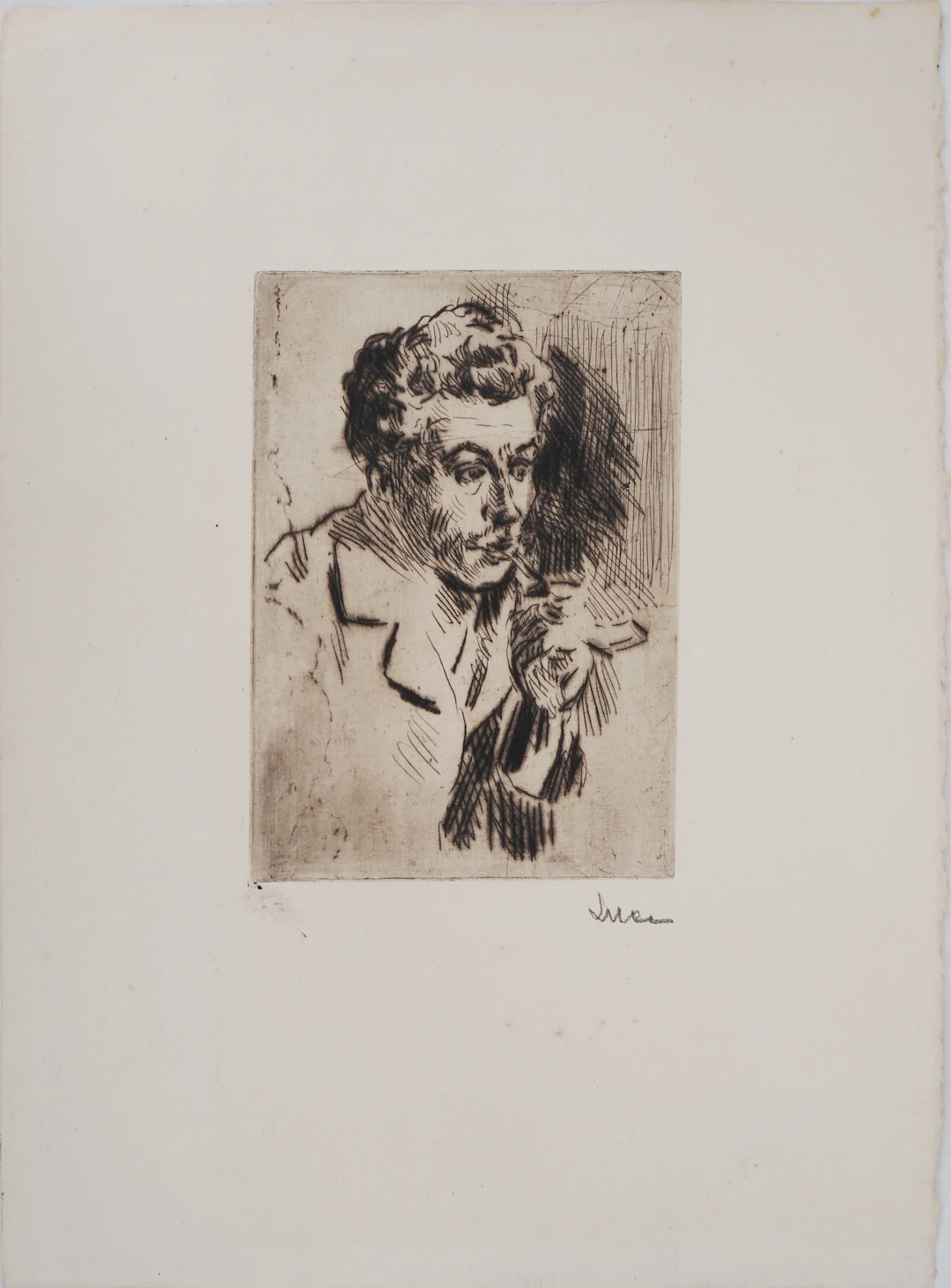 Maximilien LUCE - Homme à la cigarette ( portrait de Jean Peské) Vers