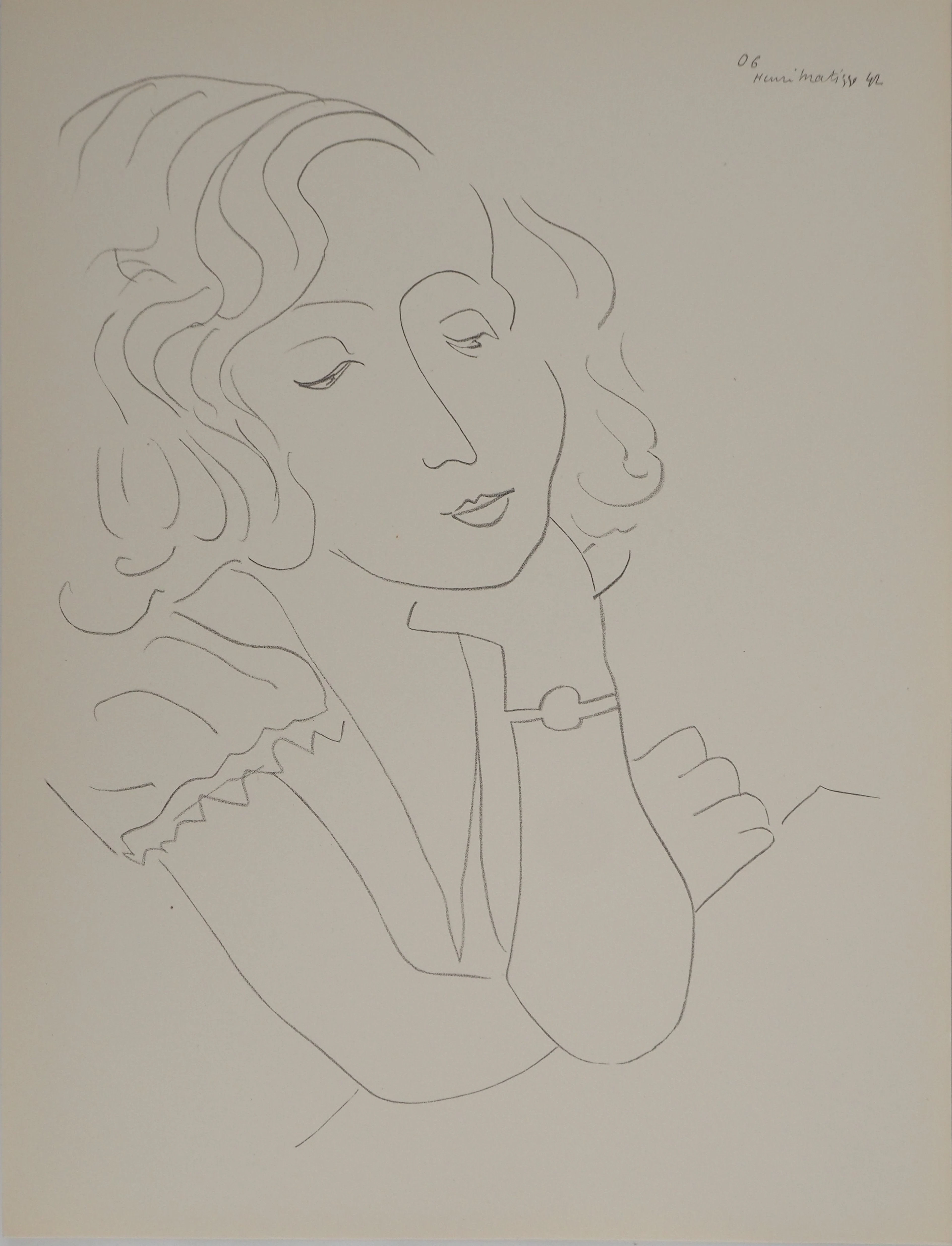 Henri MATISSE : La patience féminine, Lithographie signée