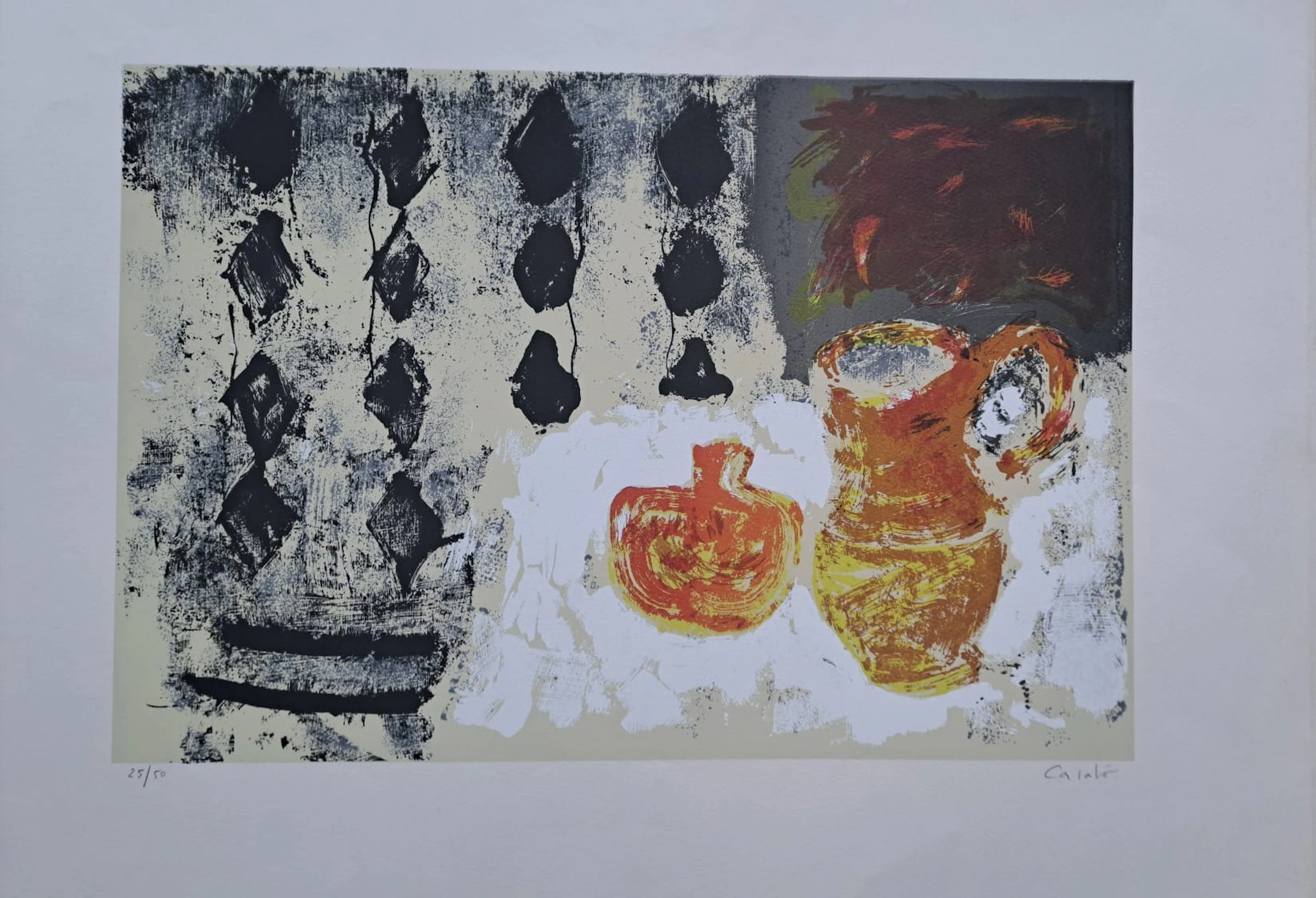 Ecole contemporaine - Nature morte - Lithographie originale, signée