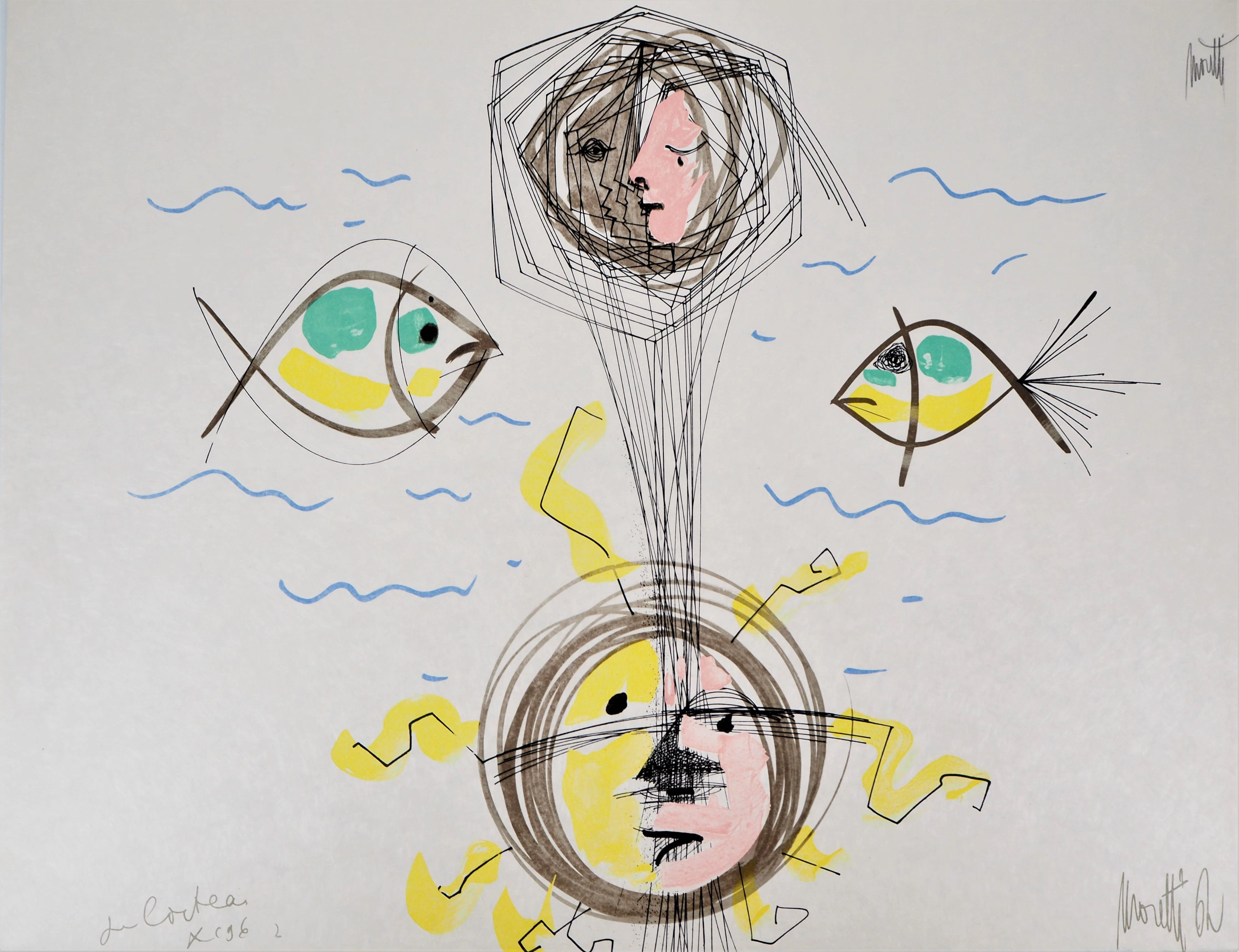 Raymond MORETTI et Jean COCTEAU : La Terre et le Soleil, Lithographie