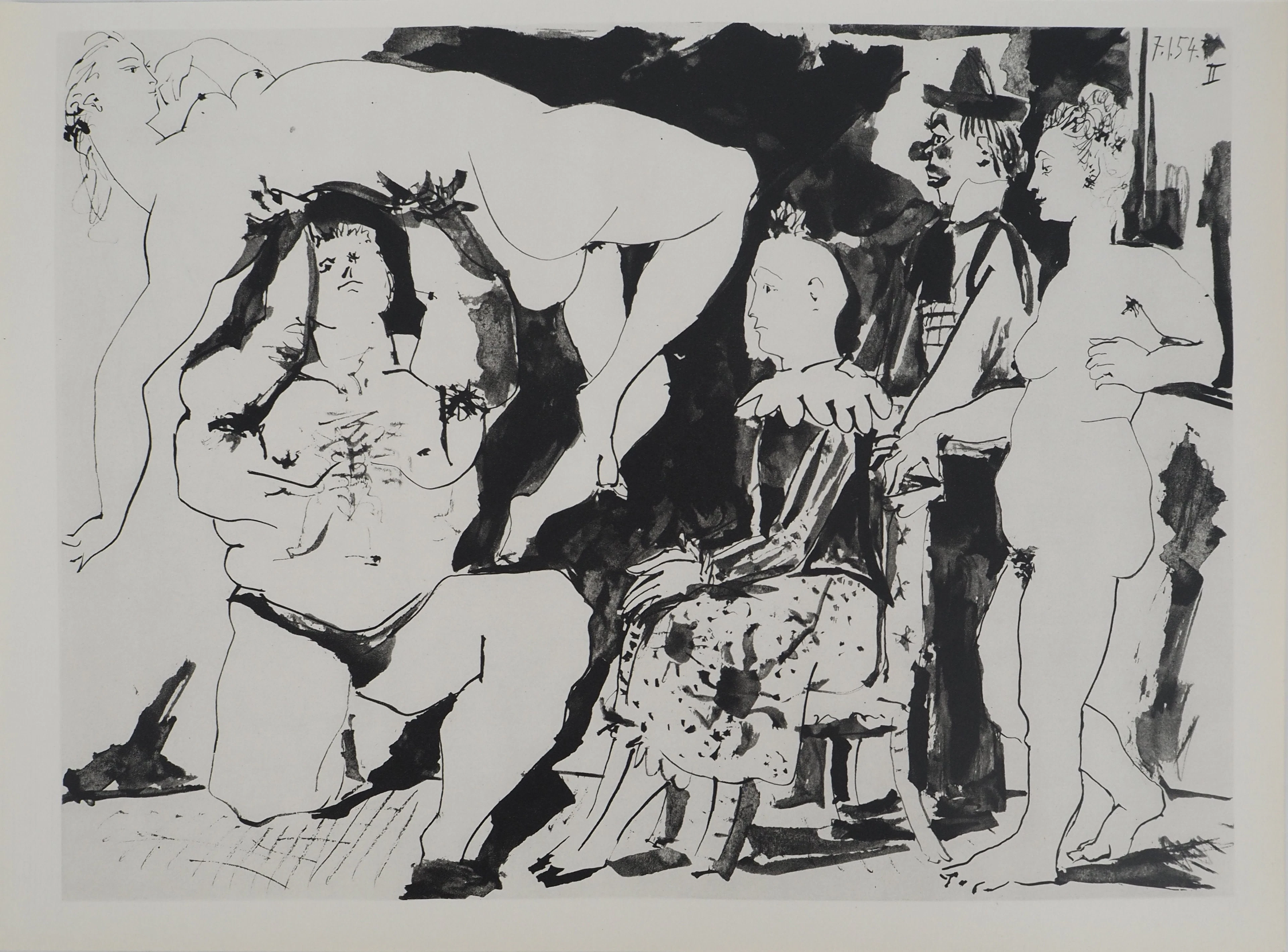 Pablo PICASSO : Comédie Humaine, L'homme le plus fort au cirque, Héliogravure