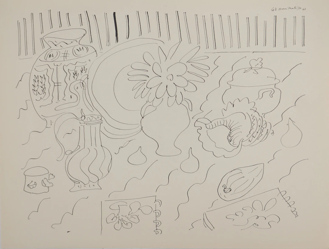 Henri MATISSE : Etude de fleurs, Lithographie signée