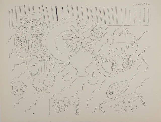 Henri MATISSE : Etude de fleurs, Lithographie signée