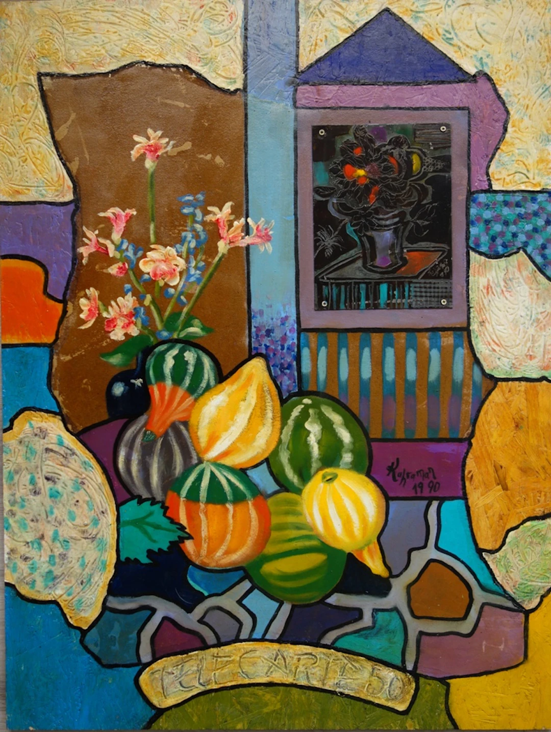 Hassan Ertugrul KAHRAMAN : Nature morte aux citrouilles - Acrylique