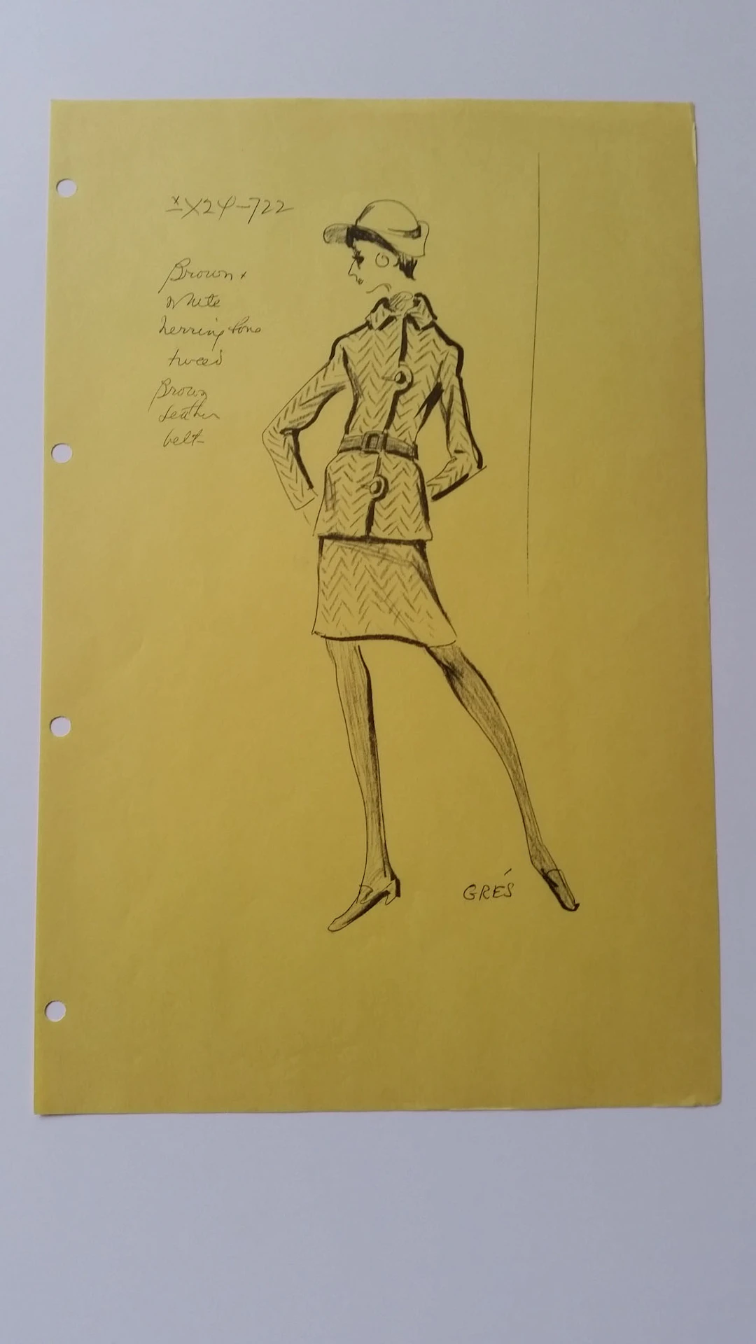 Madame Grès - Croquis tailleur jupe