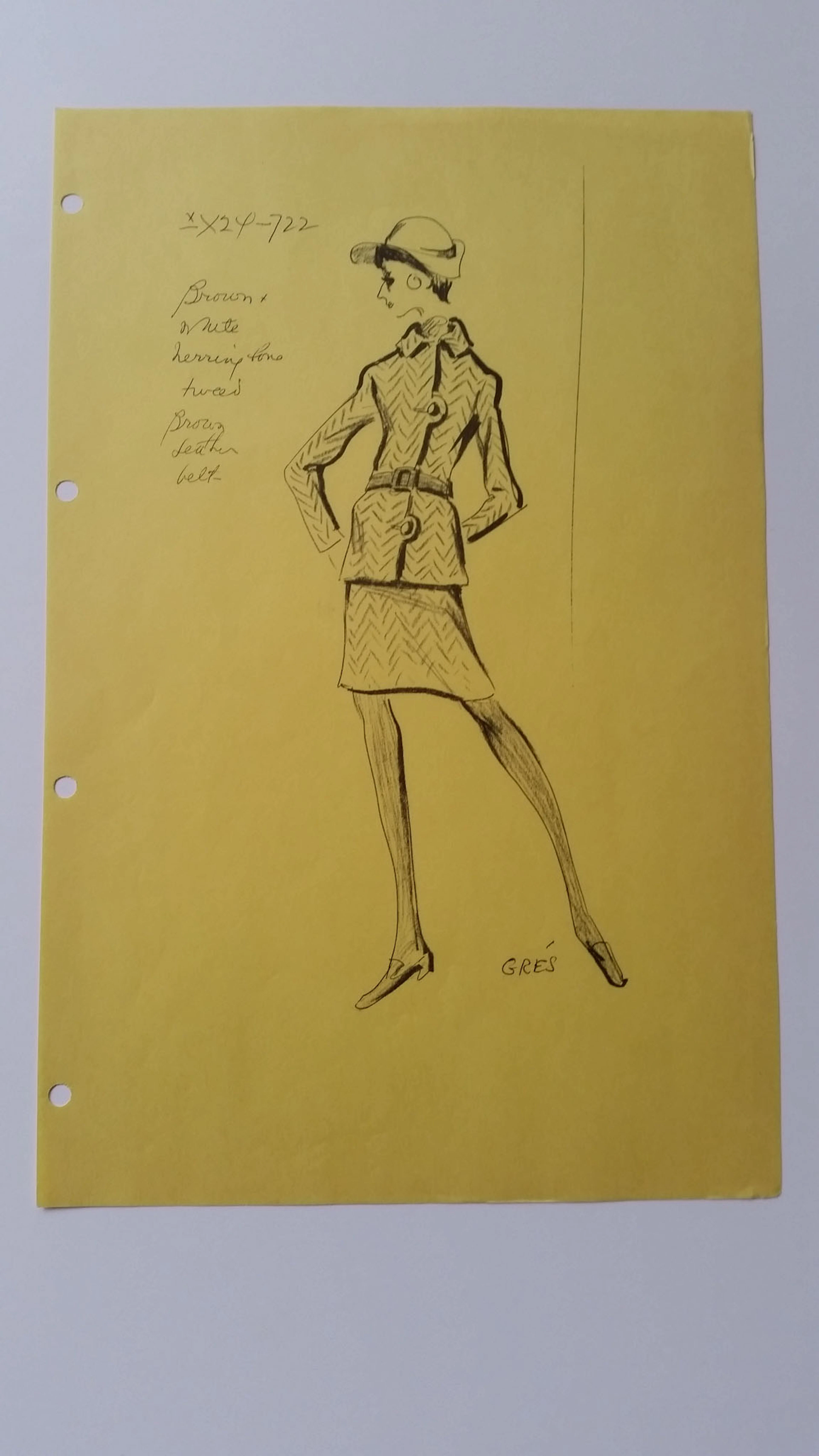 Madame Grès - Croquis tailleur jupe