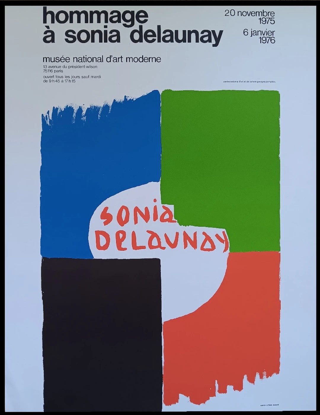 Sonia Delaunay - Affiche originale d’exposition - Hommage à Sonia