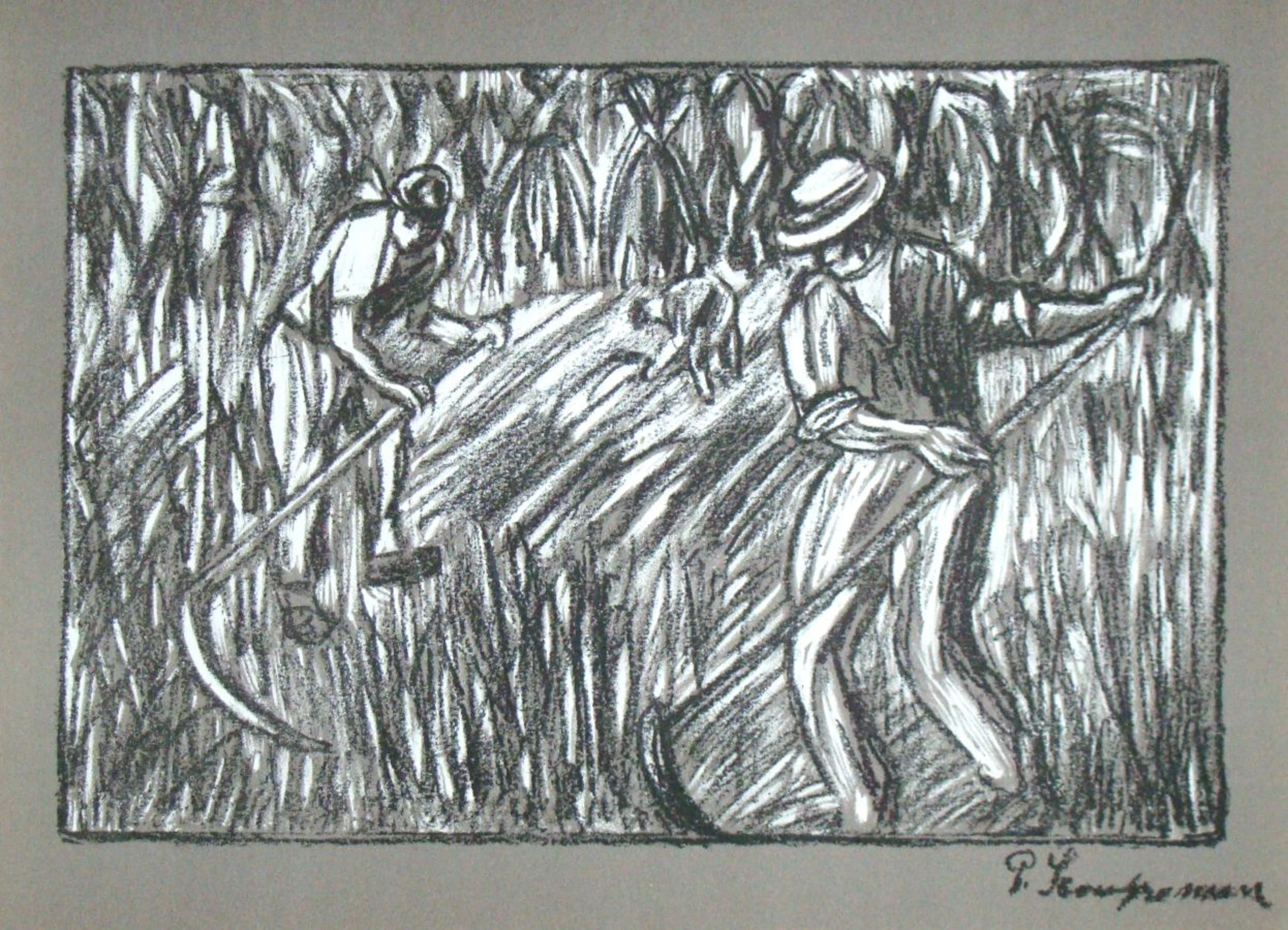 Pierre SCOUPREMAN - La Moisson, 1931 - Lithographie originale signée