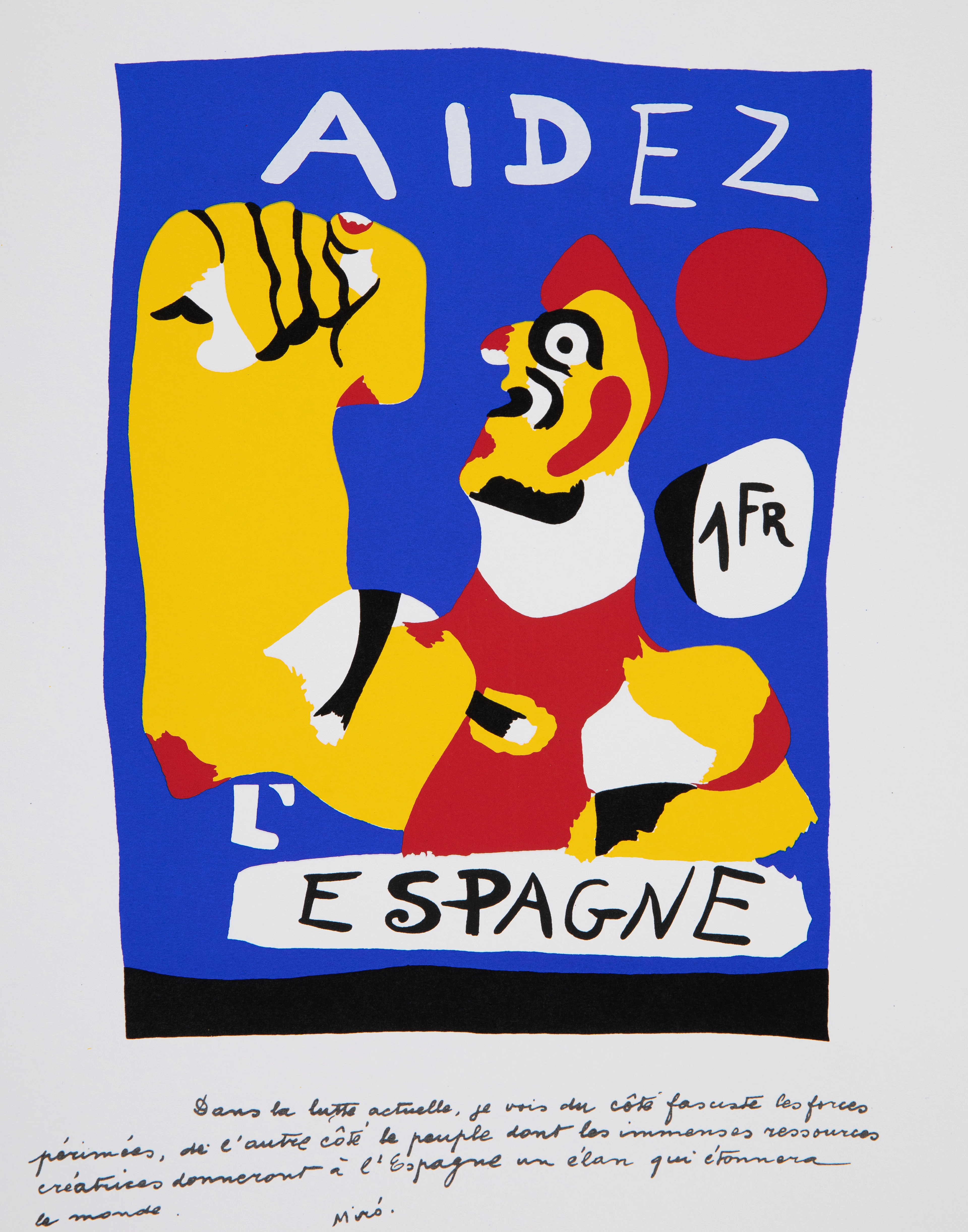 Joan MIRO : Aidez l’Espagne - Sérigraphie signée