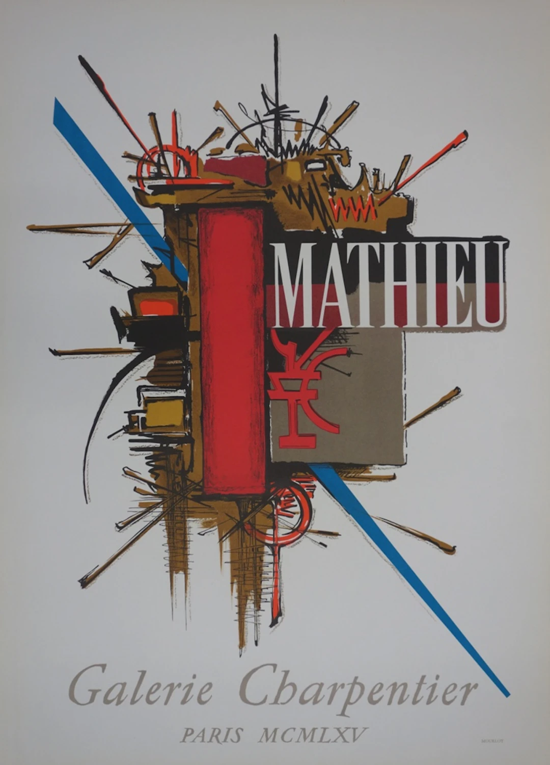 Georges MATHIEU : Symboles - Lithographie originale signée, 1962