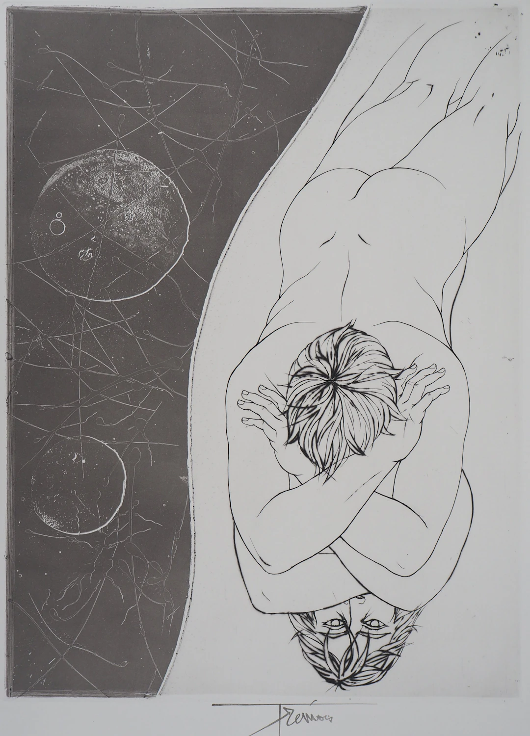 Pierre-Yves TRÉMOIS : Le rêveur - Gravure Originale Signée