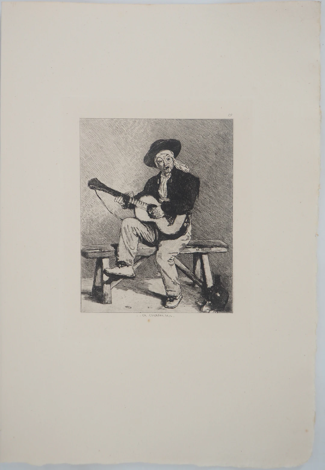 Edouard MANET - Le Guitariste Espagnol, 1873 - Gravure signée