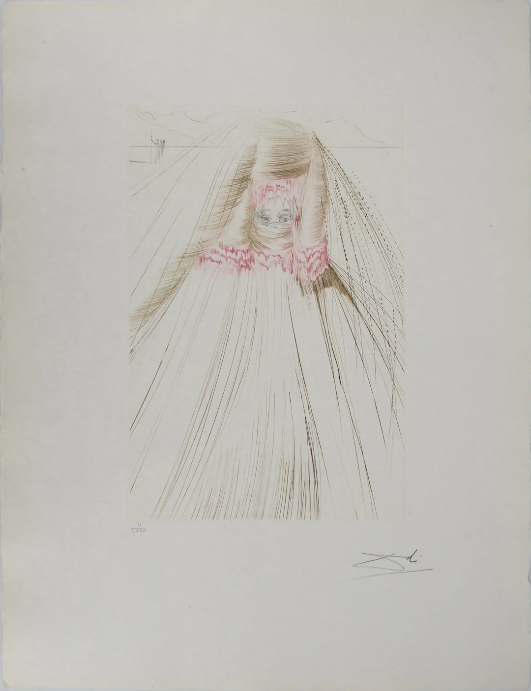 Salvador DALI : La reine à la tunique de soie, Gravure originale signée