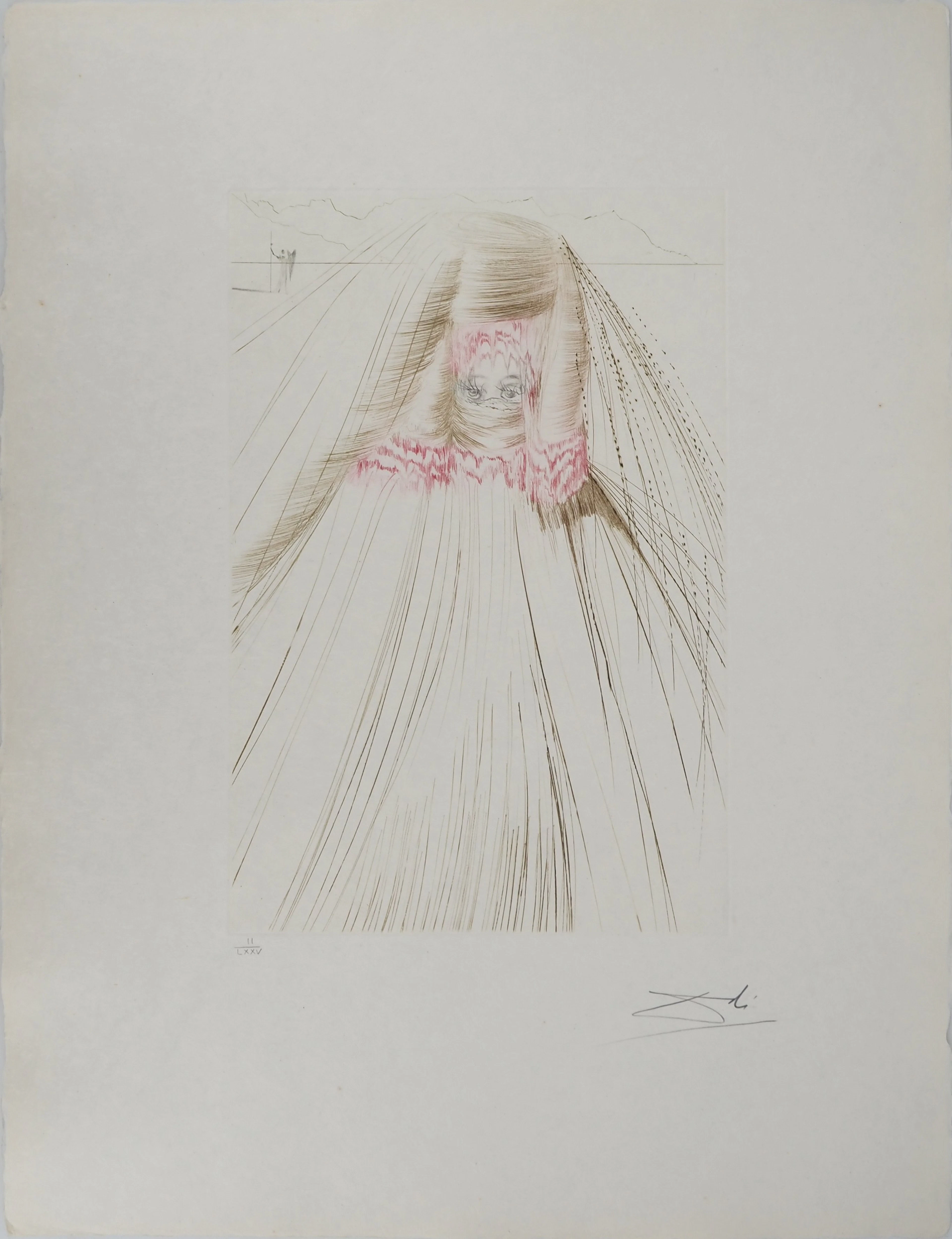 Salvador DALI : La reine à la tunique de soie, Gravure originale signée