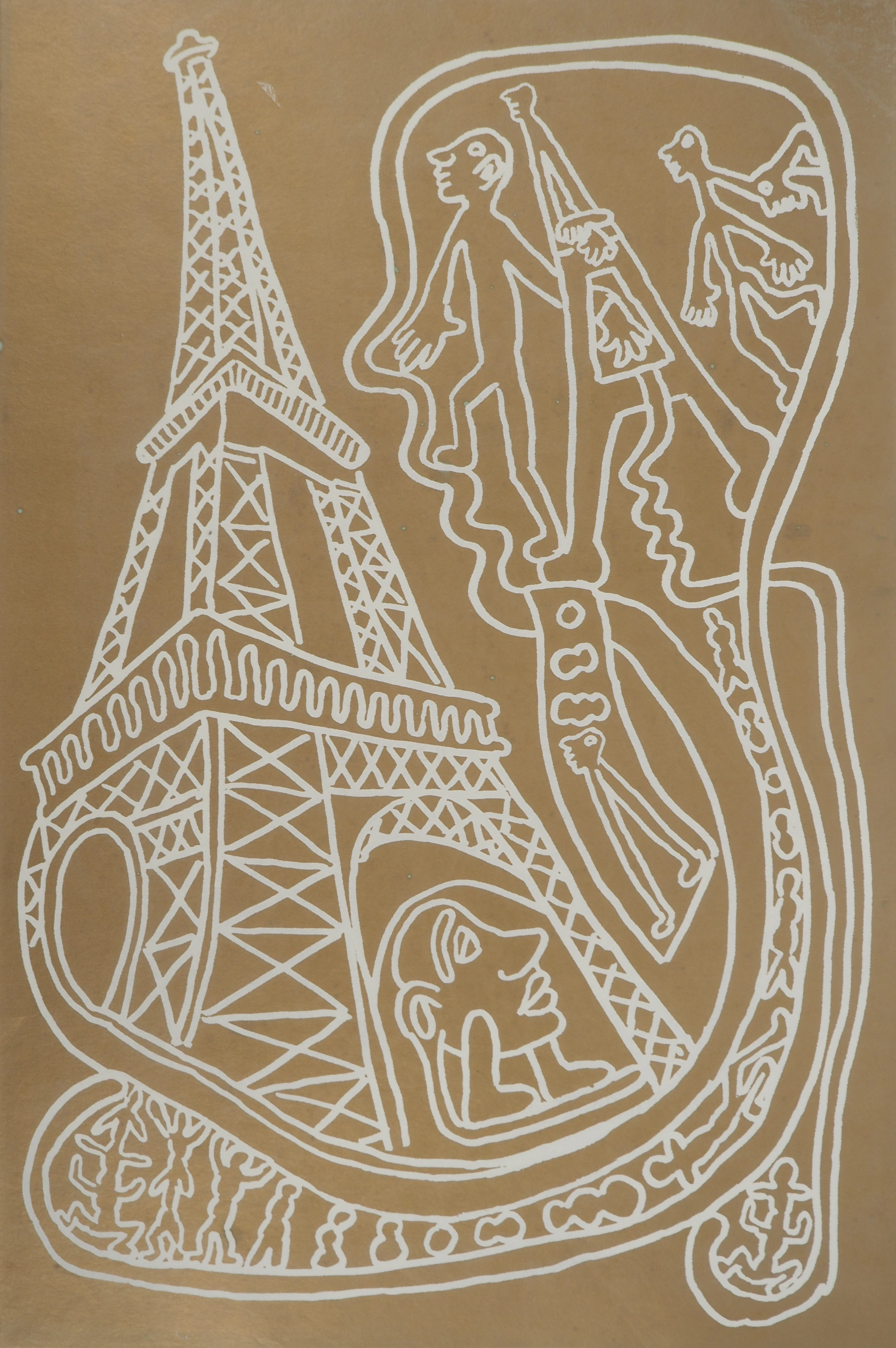 Yvon TAILLANDIER : Paris, La Tour Eiffel en doré, Sérigraphie originale