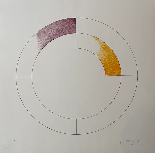 Gottfried HONEGGER - Composition 3 (violet et jaune), 2015 - Sérigraphie