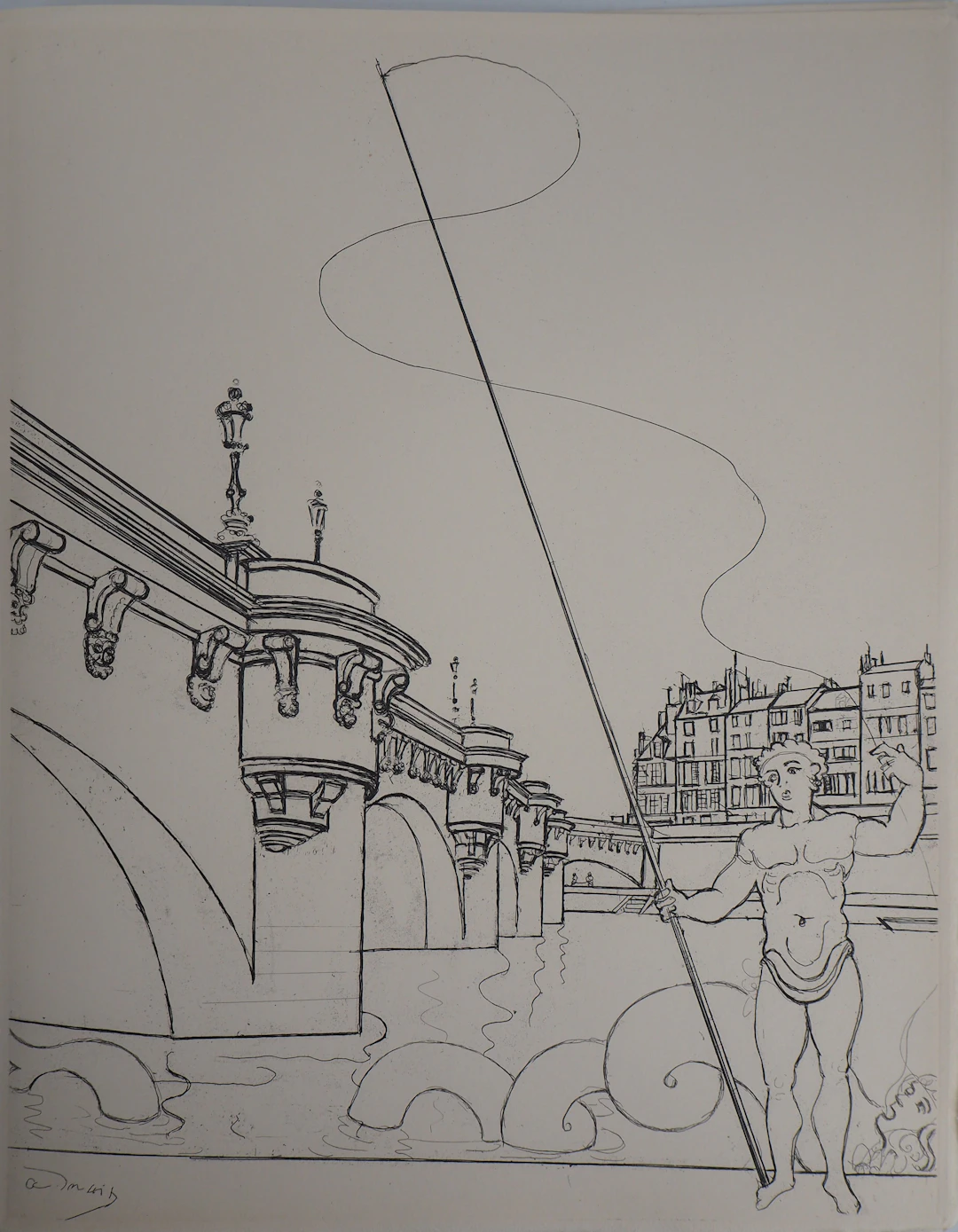 André DERAIN : Le Pont Neuf - 1937 - Gravure Originale Signée