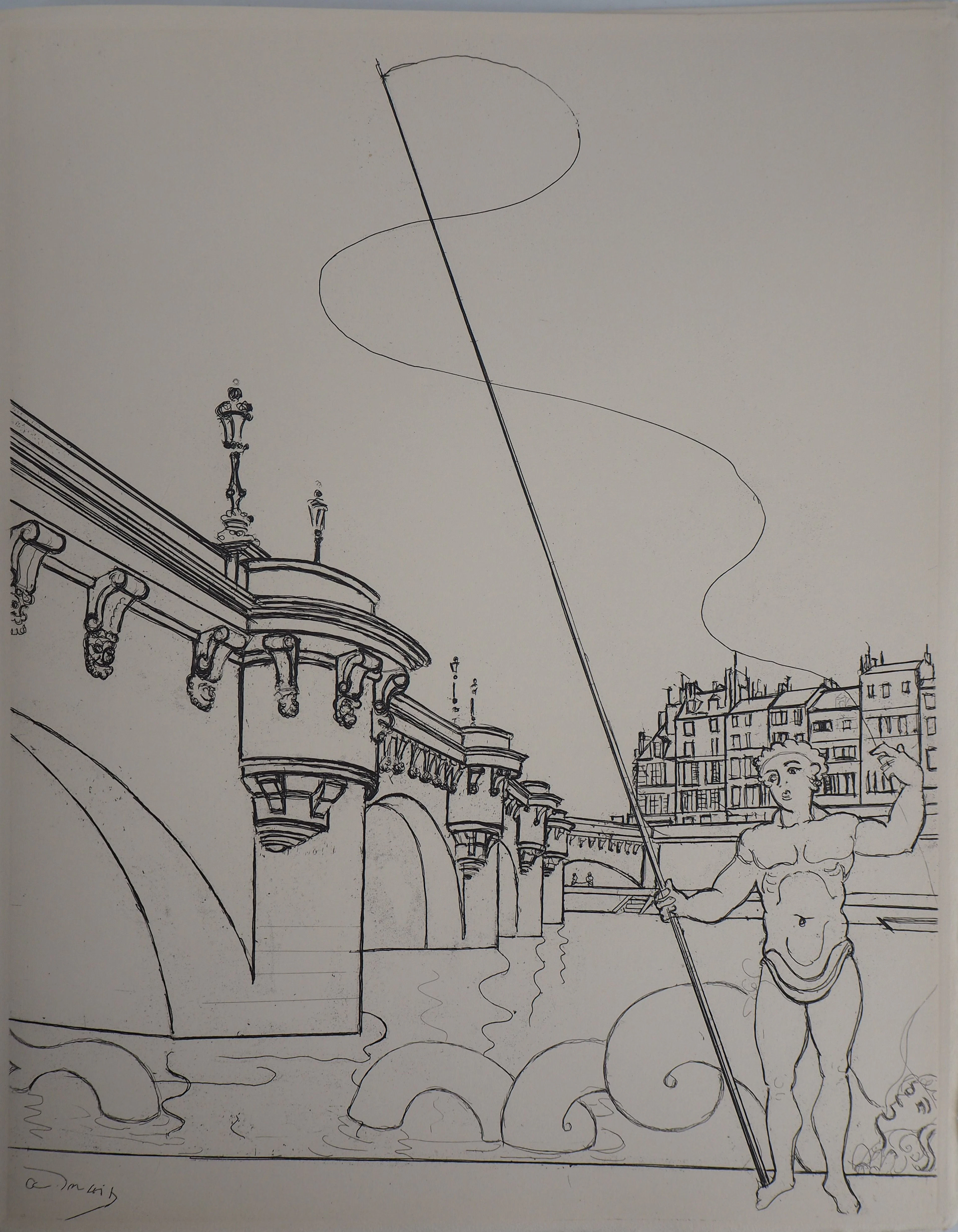 André DERAIN : Le Pont Neuf - 1937 - Gravure Originale Signée