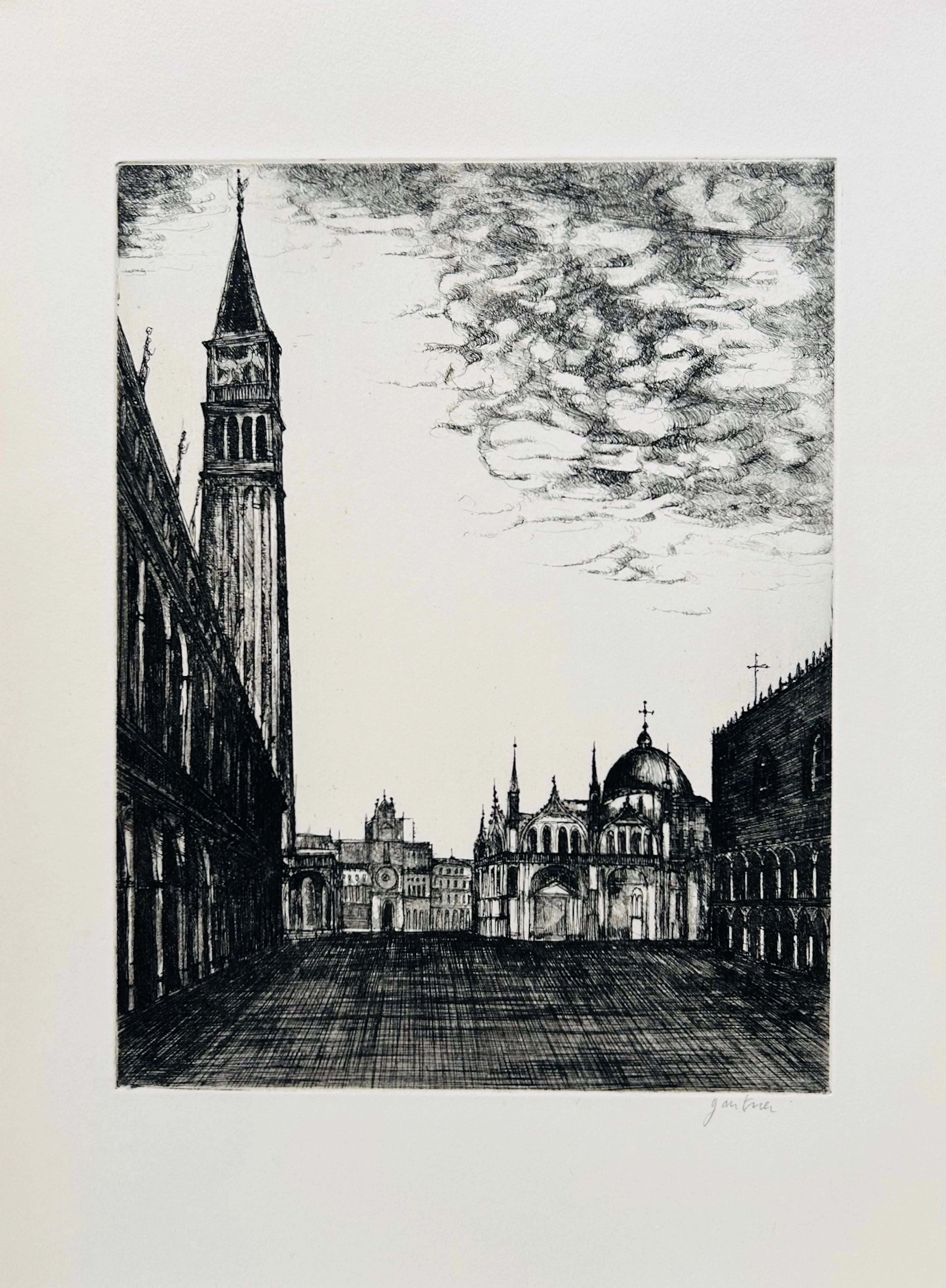 Bernard GANTNER - Venise, 1962 - Eau-forte originale signée au crayon