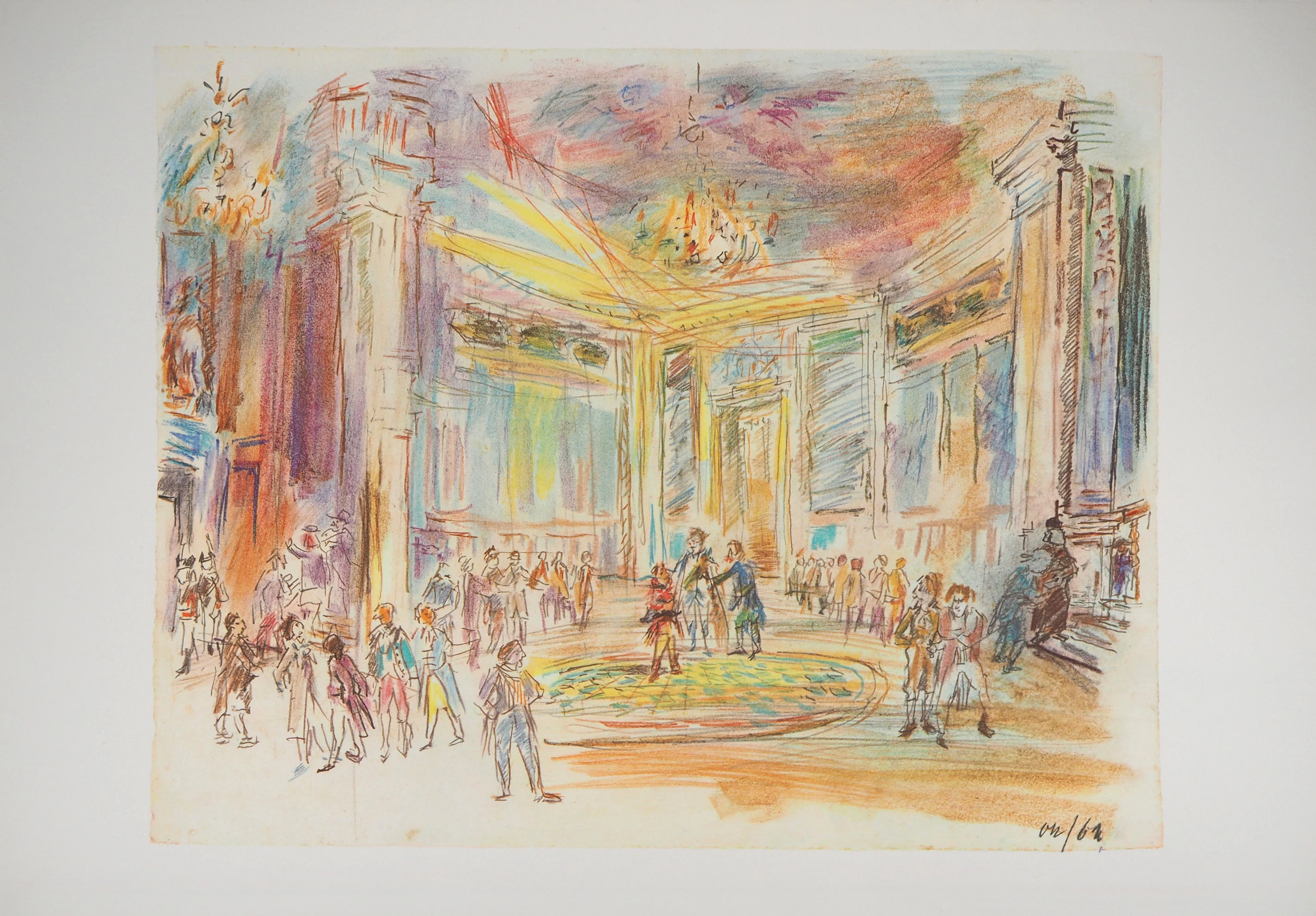 Oskar KOKOSCHKA - Salle du palais, 1962 - Photolithographie signée