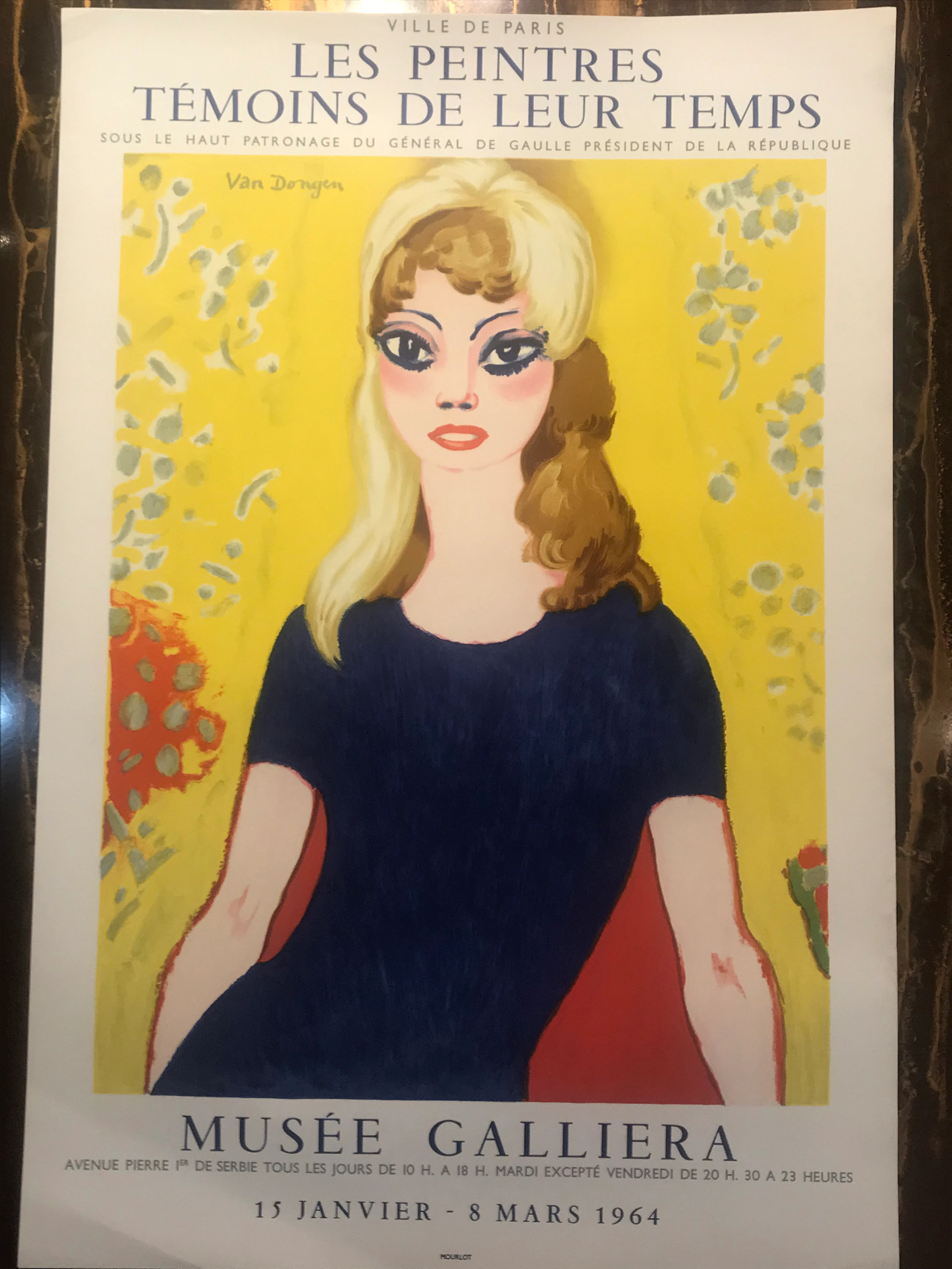 Kees VAN DONGEN (d’après) - Brigitte Bardot, 1964, Affiche lithographique