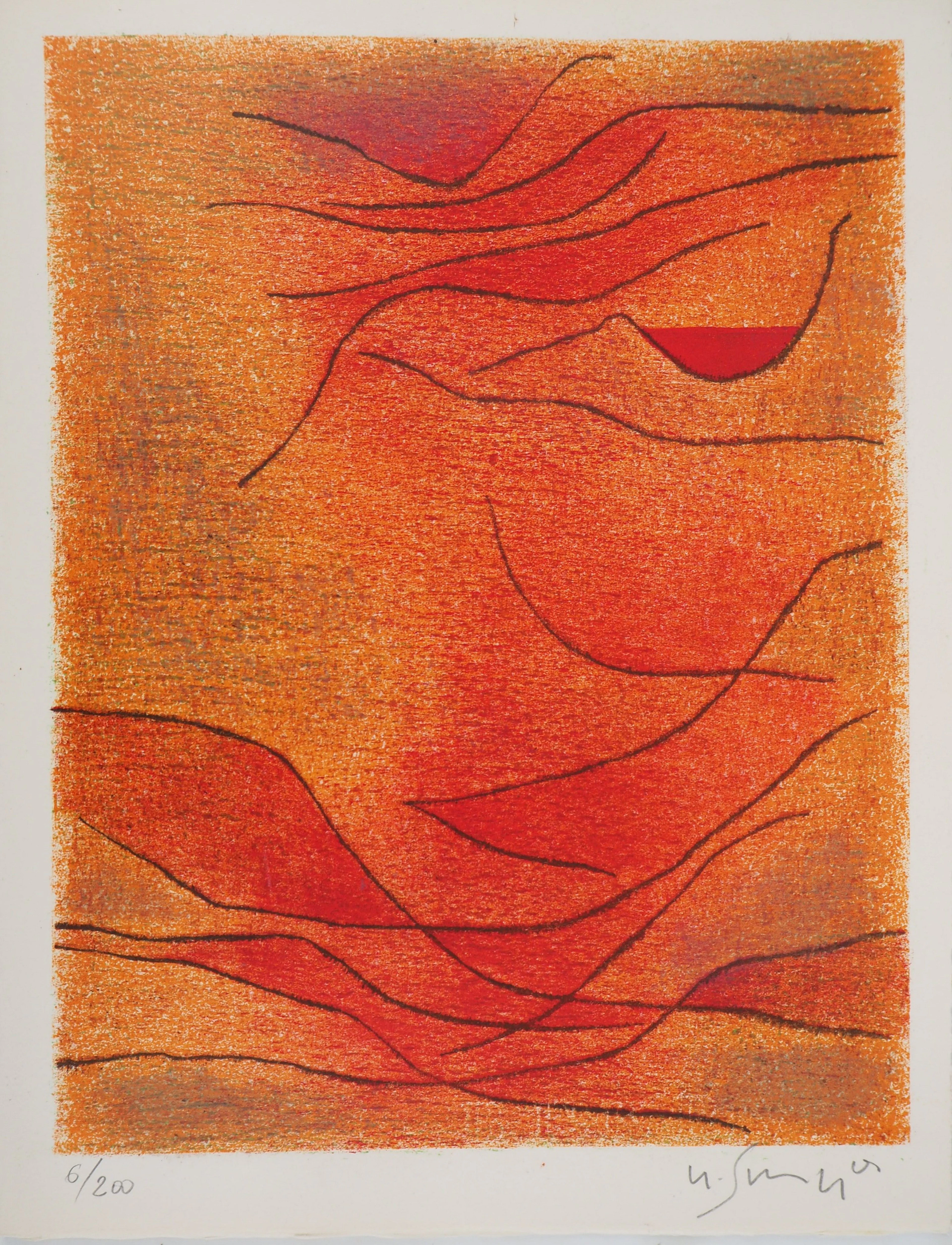 Gustave SINGIER : Composition abstraite - Lithographie originale Signée