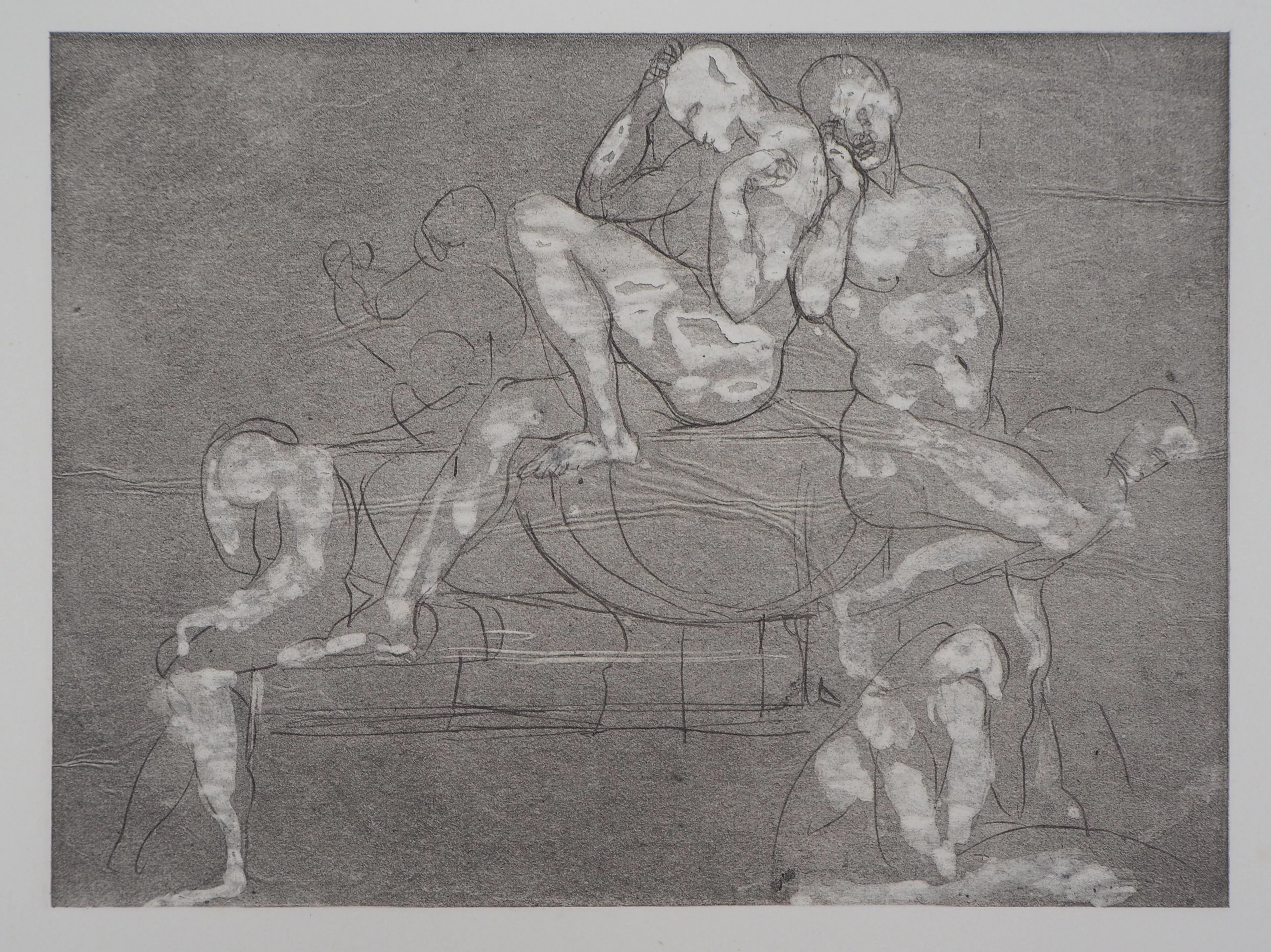 Auguste RODIN (d’après) : Groupe d’ombres - Gravure
