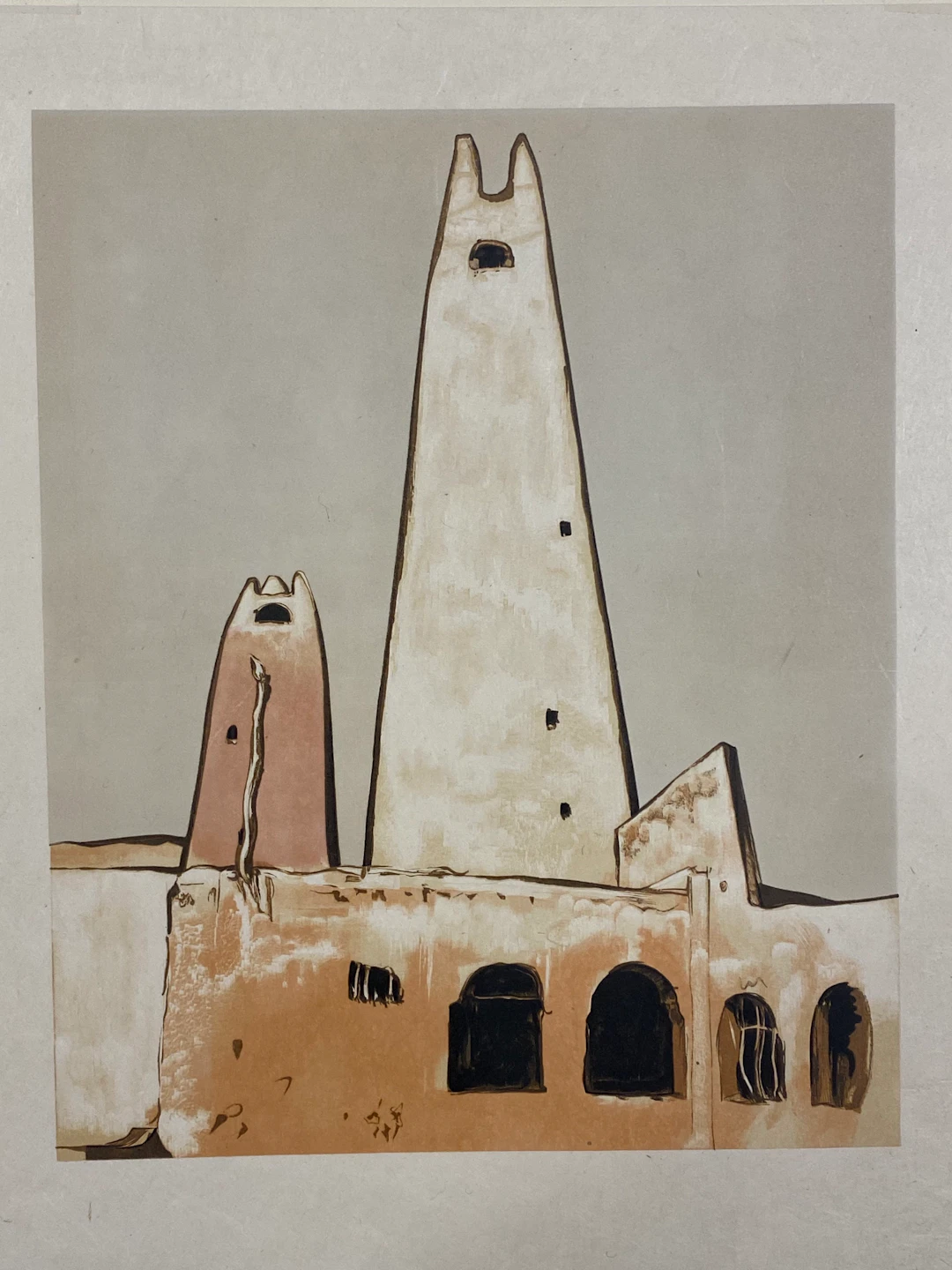 Paul Elie Dubois - Musée de Ghardaïa l’ancien minaret - Gravure sur