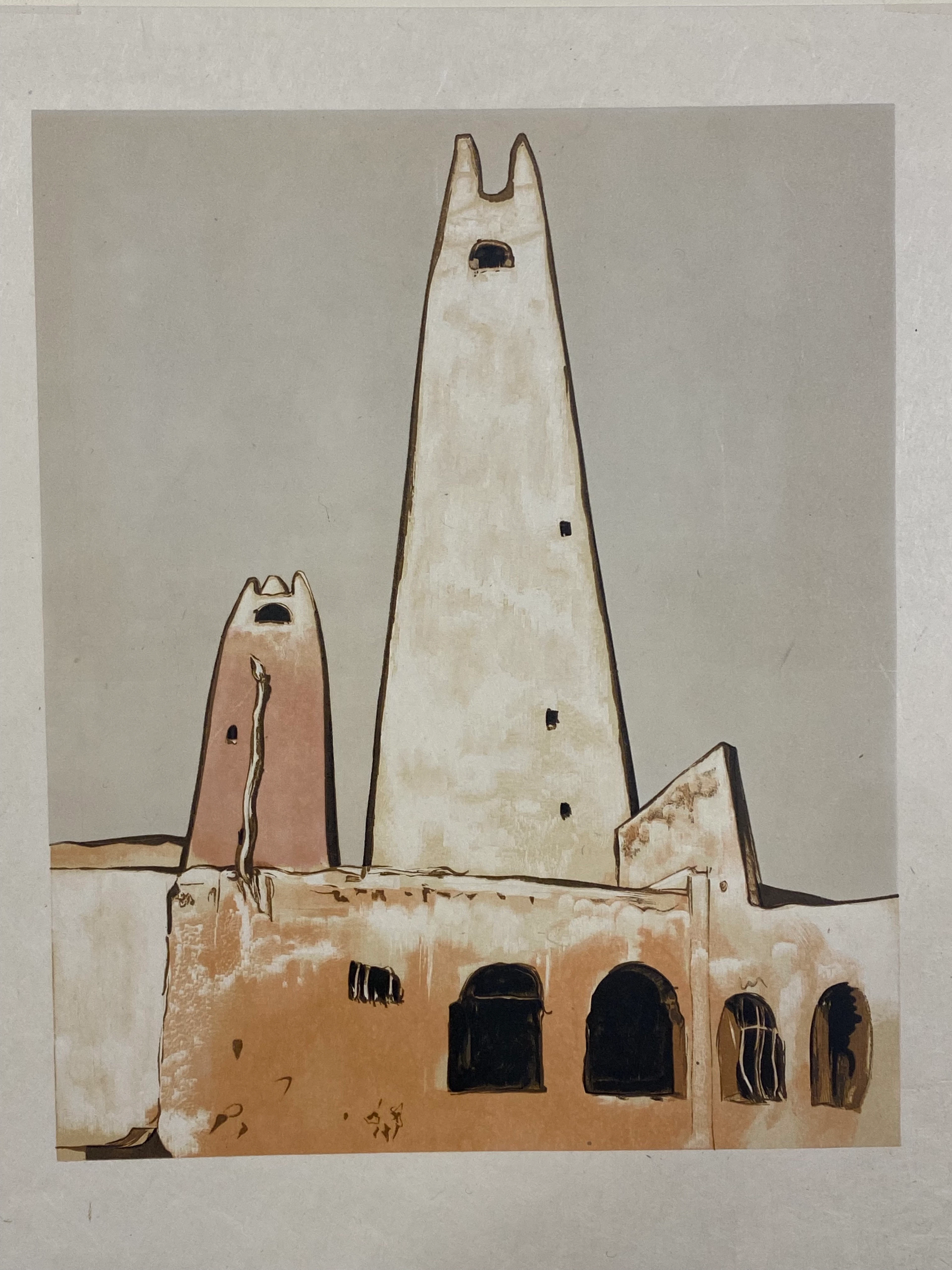 Paul Elie Dubois - Musée de Ghardaïa l’ancien minaret - Gravure sur